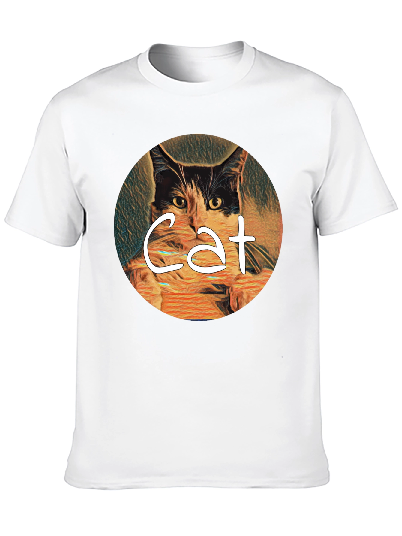 Cat Art Graphic Tee - Mens Black T-Shirt