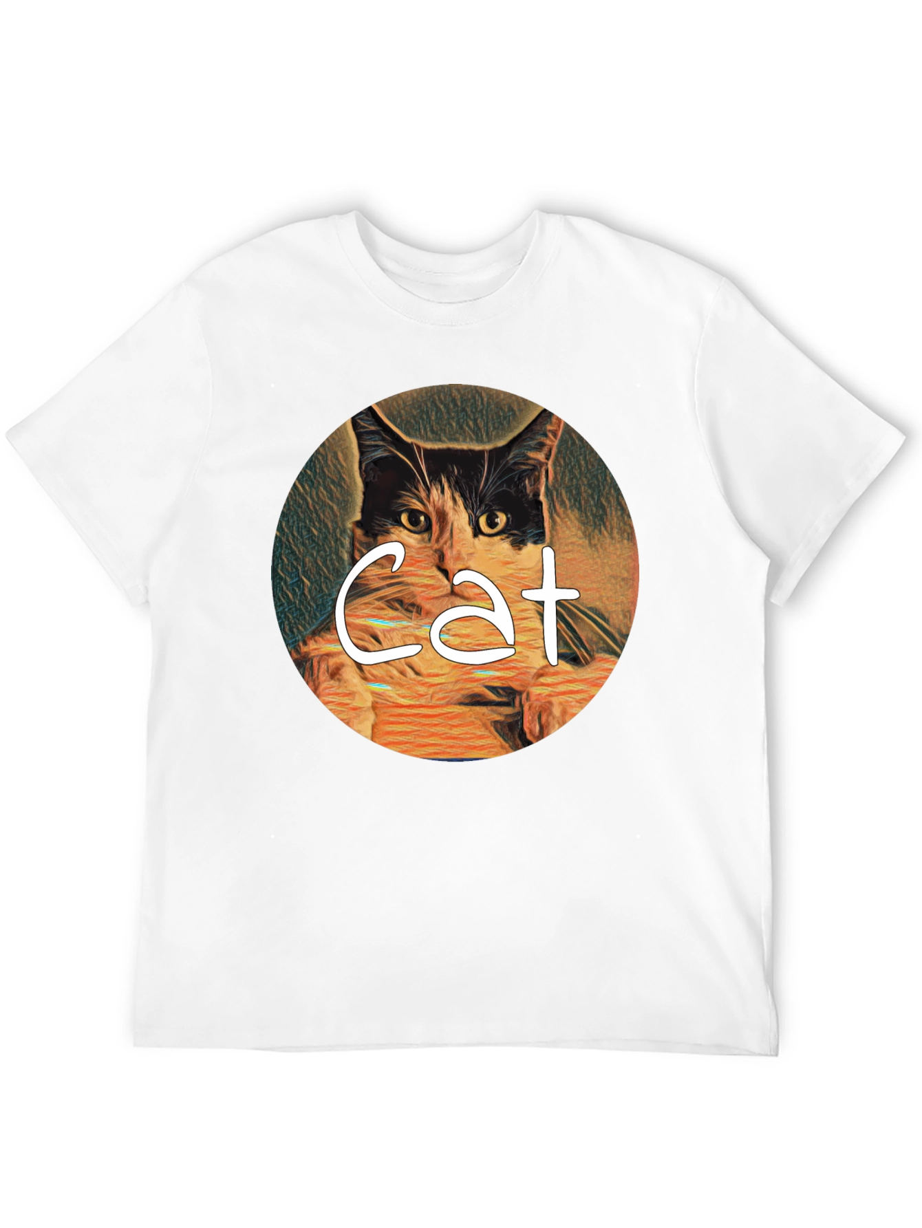 Cat Art Graphic Tee - Mens Black T-Shirt