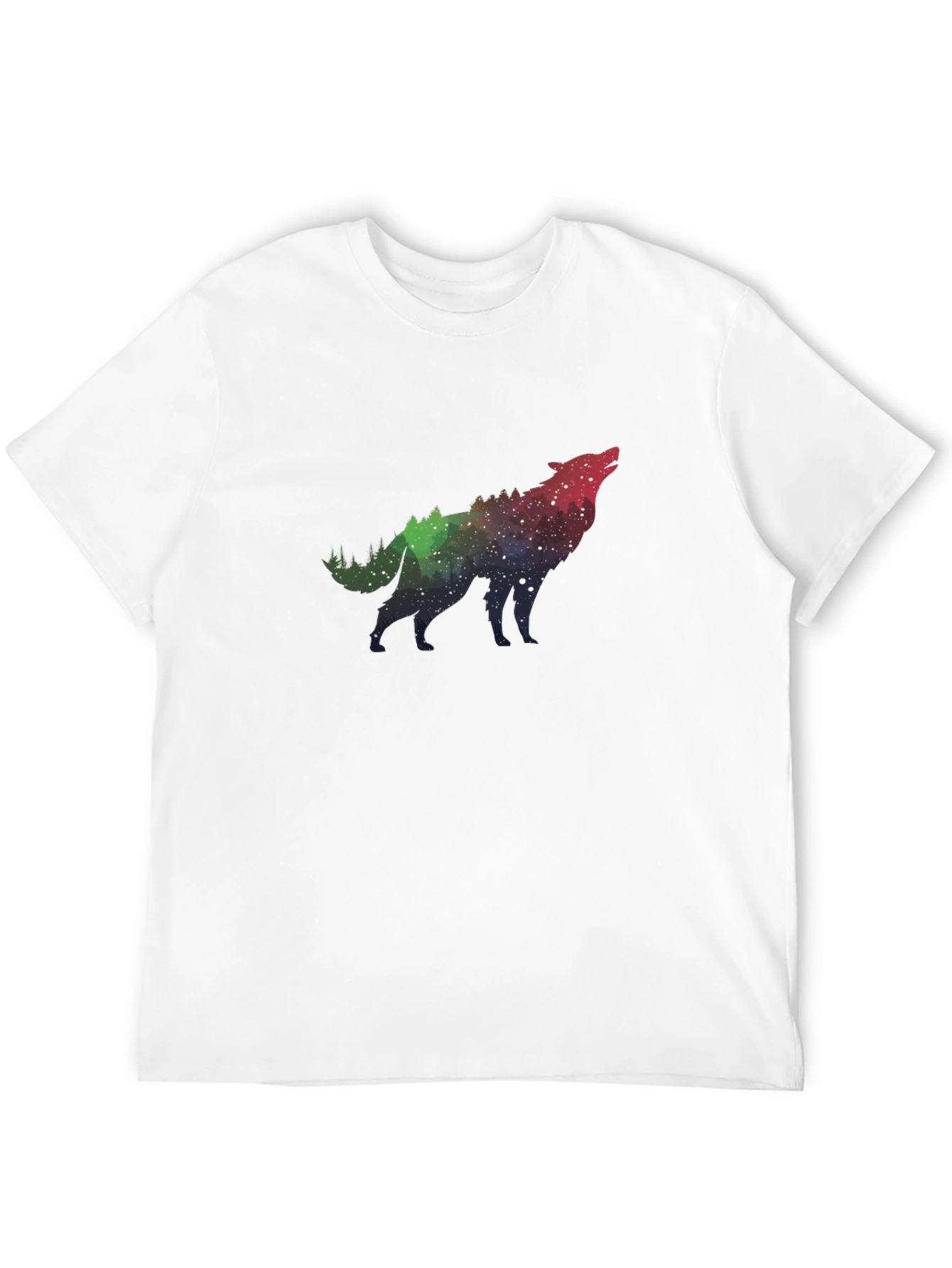 Wolf Galaxy Print Black T-Shirt