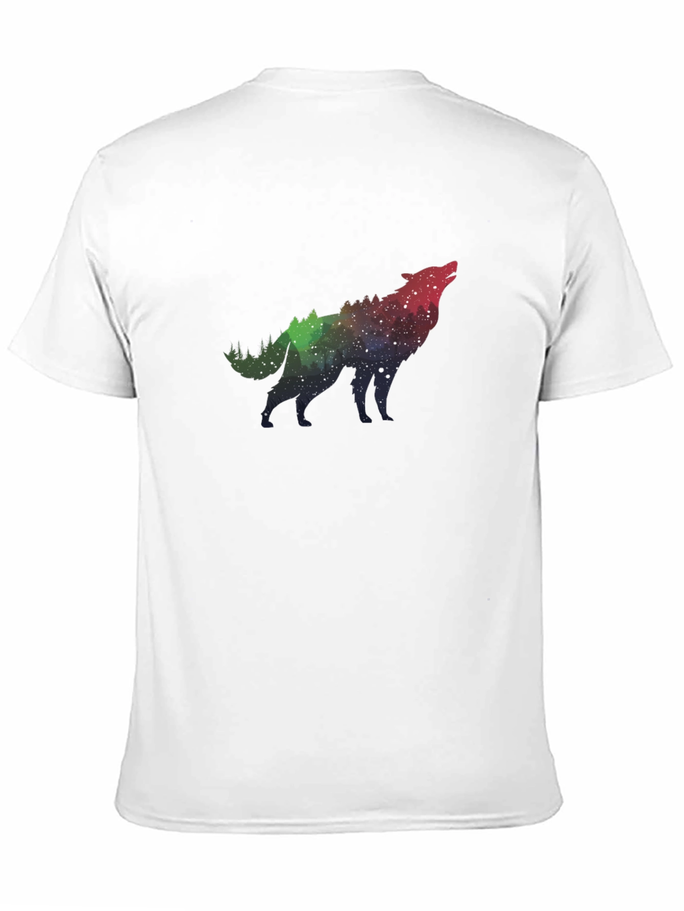 Wolf Galaxy Print Black T-Shirt