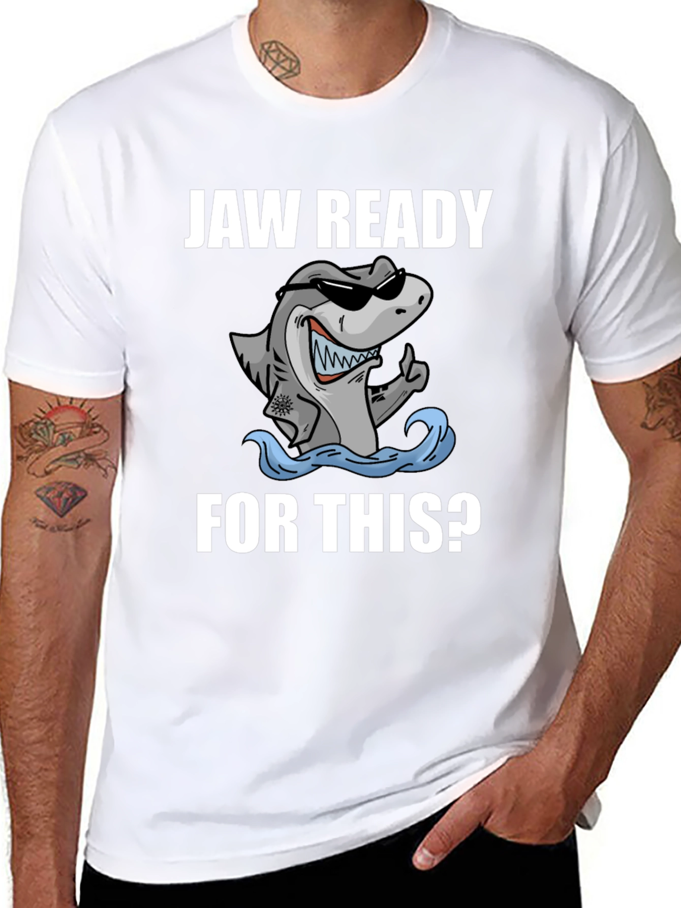 Jaw Ready Shark Graphic Tee - Black