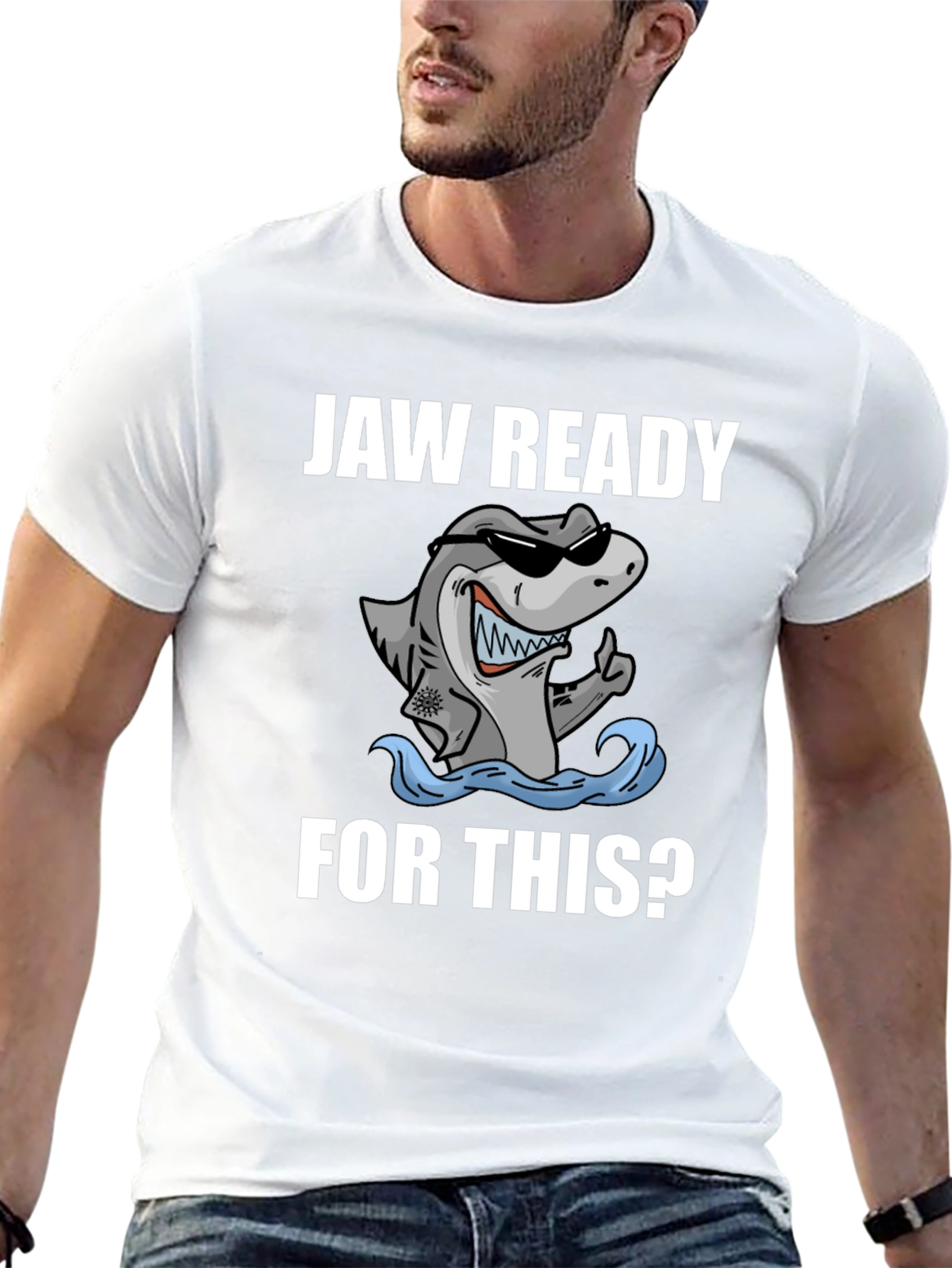Jaw Ready Shark Graphic Tee - Black