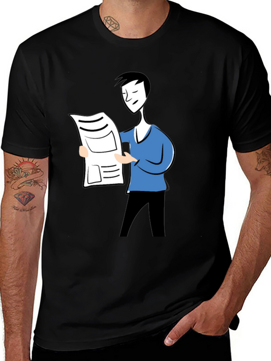 Reading Man Graphic Tee - Black T-Shirt