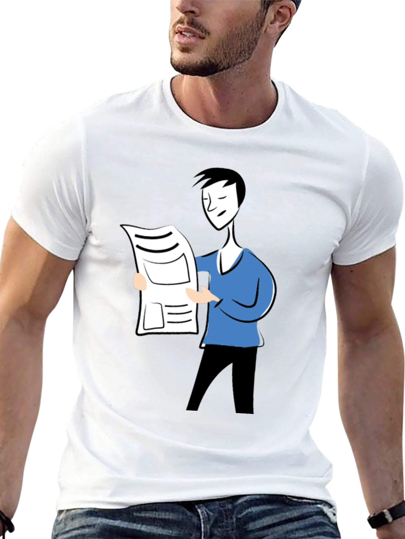 Reading Man Graphic Tee - Black T-Shirt