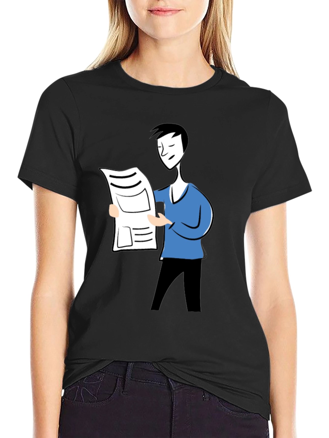 Reading Man Graphic Tee - Black T-Shirt