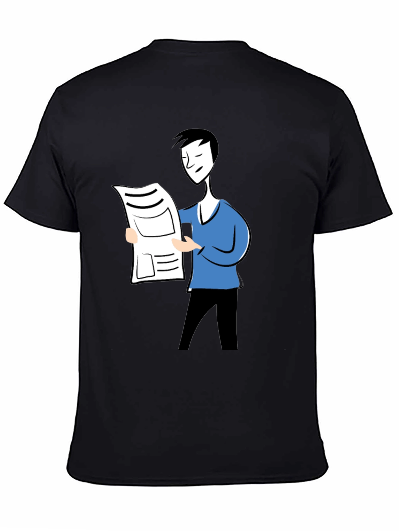 Reading Man Graphic Tee - Black T-Shirt