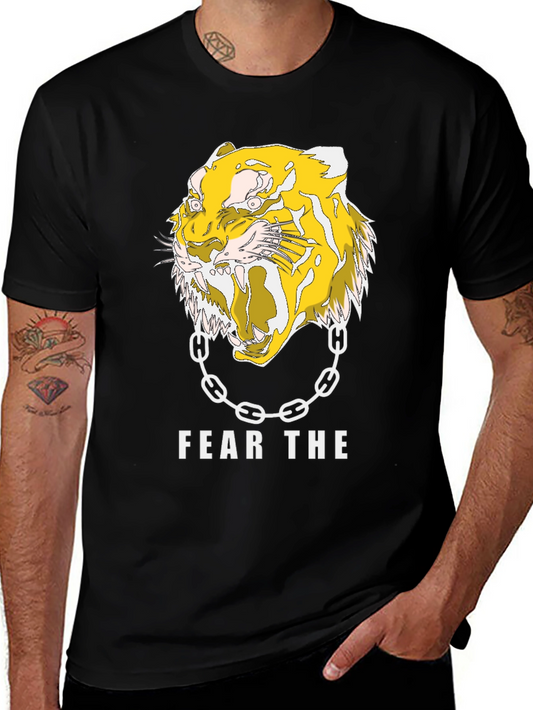 Fear the Tiger Graphic Print Black T-Shirt