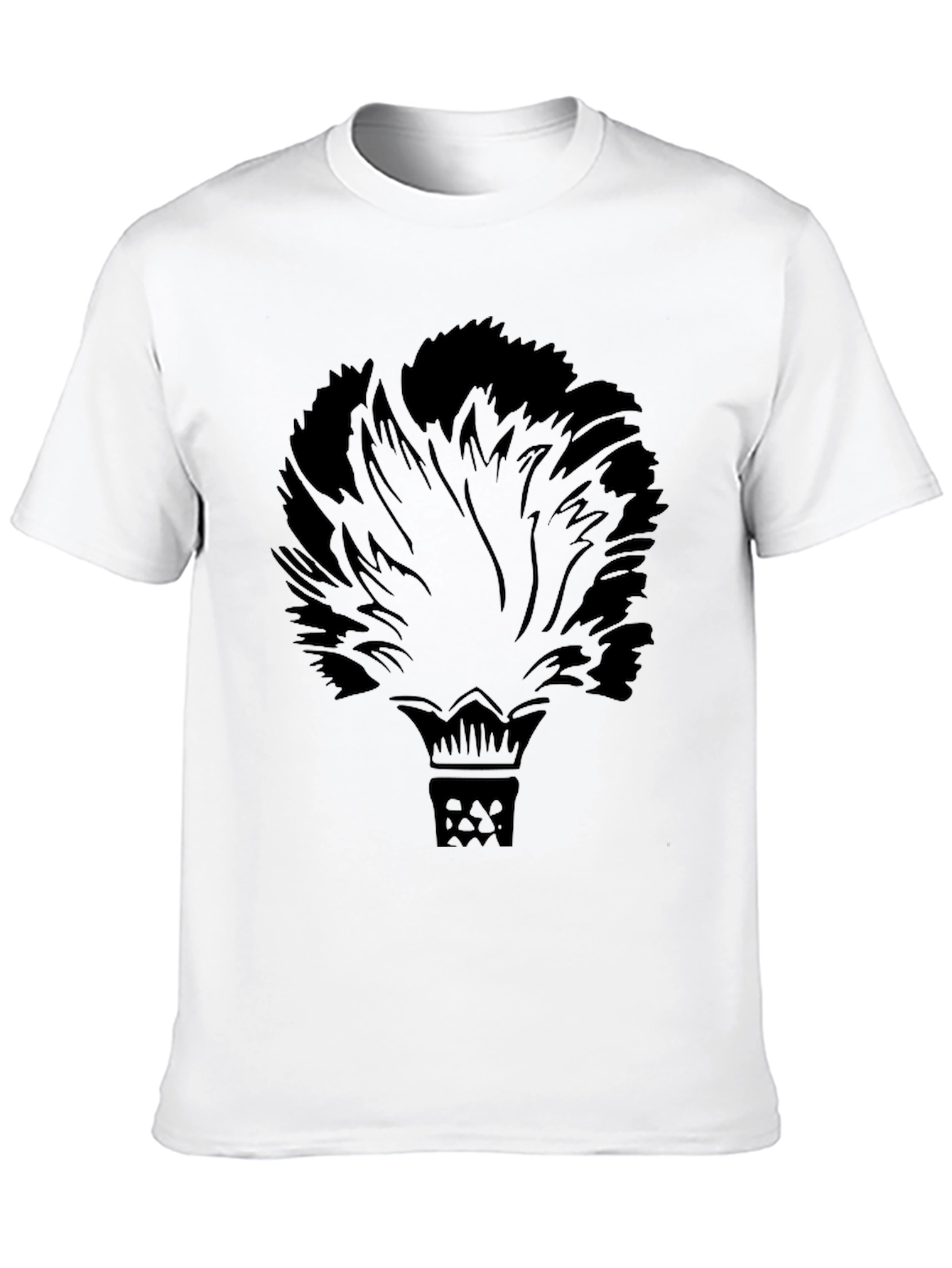 Black Graphic Tee - Crown & Feathers Design