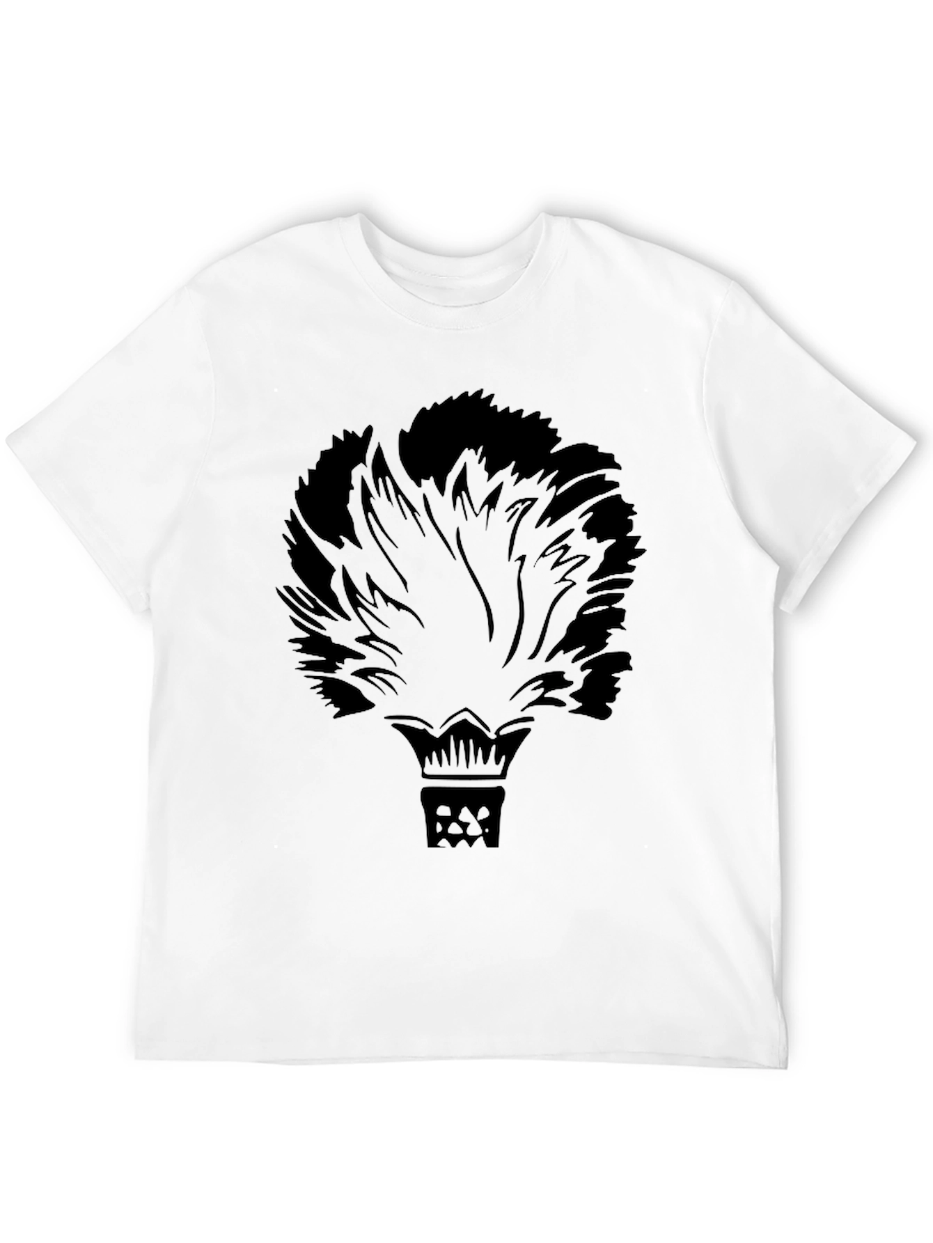 Black Graphic Tee - Crown & Feathers Design