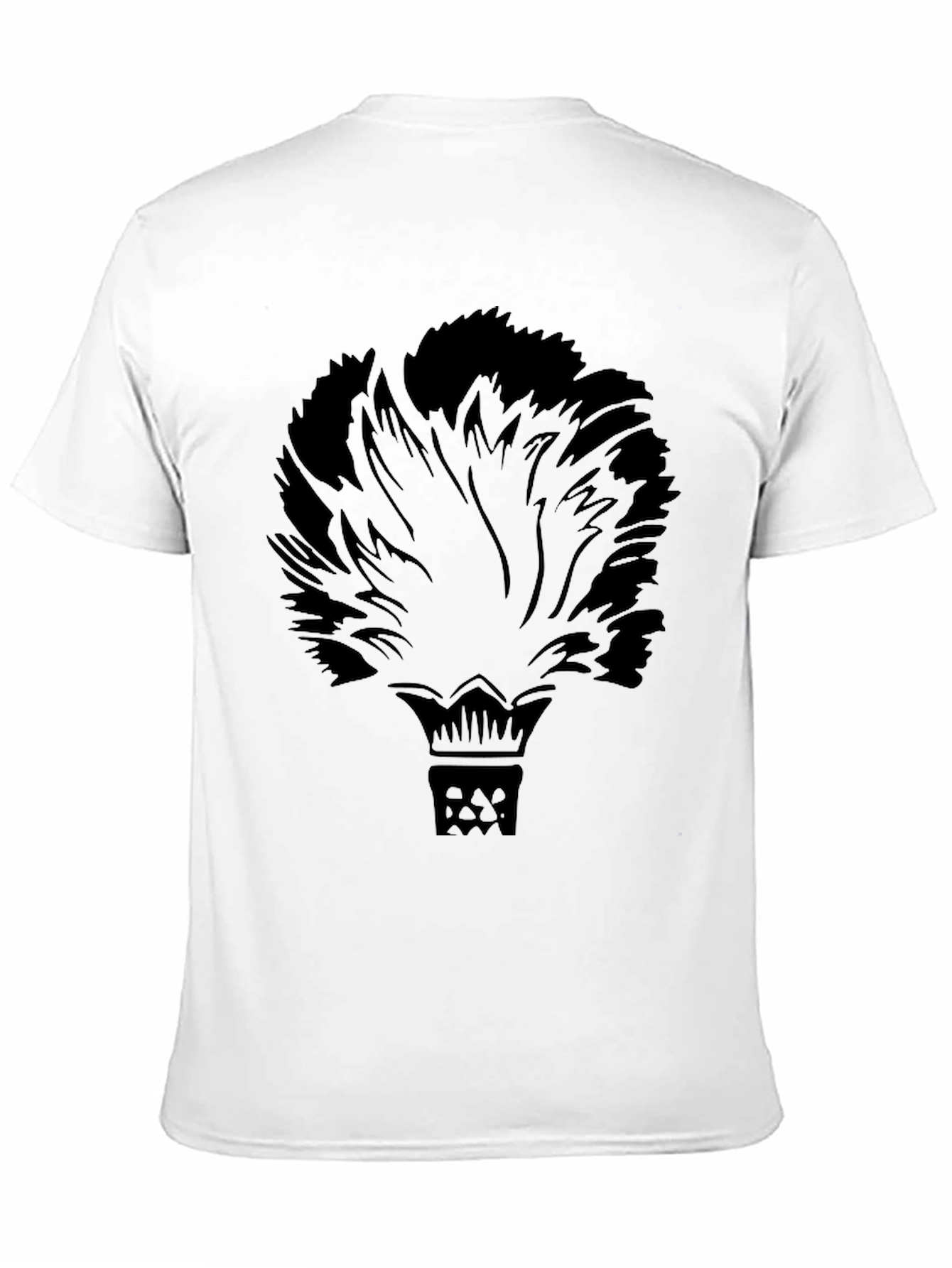 Black Graphic Tee - Crown & Feathers Design