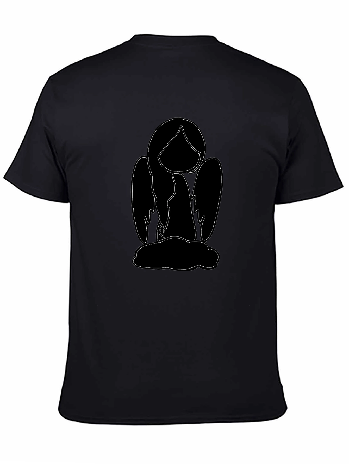 Angel Graphic Print Black T-Shirt