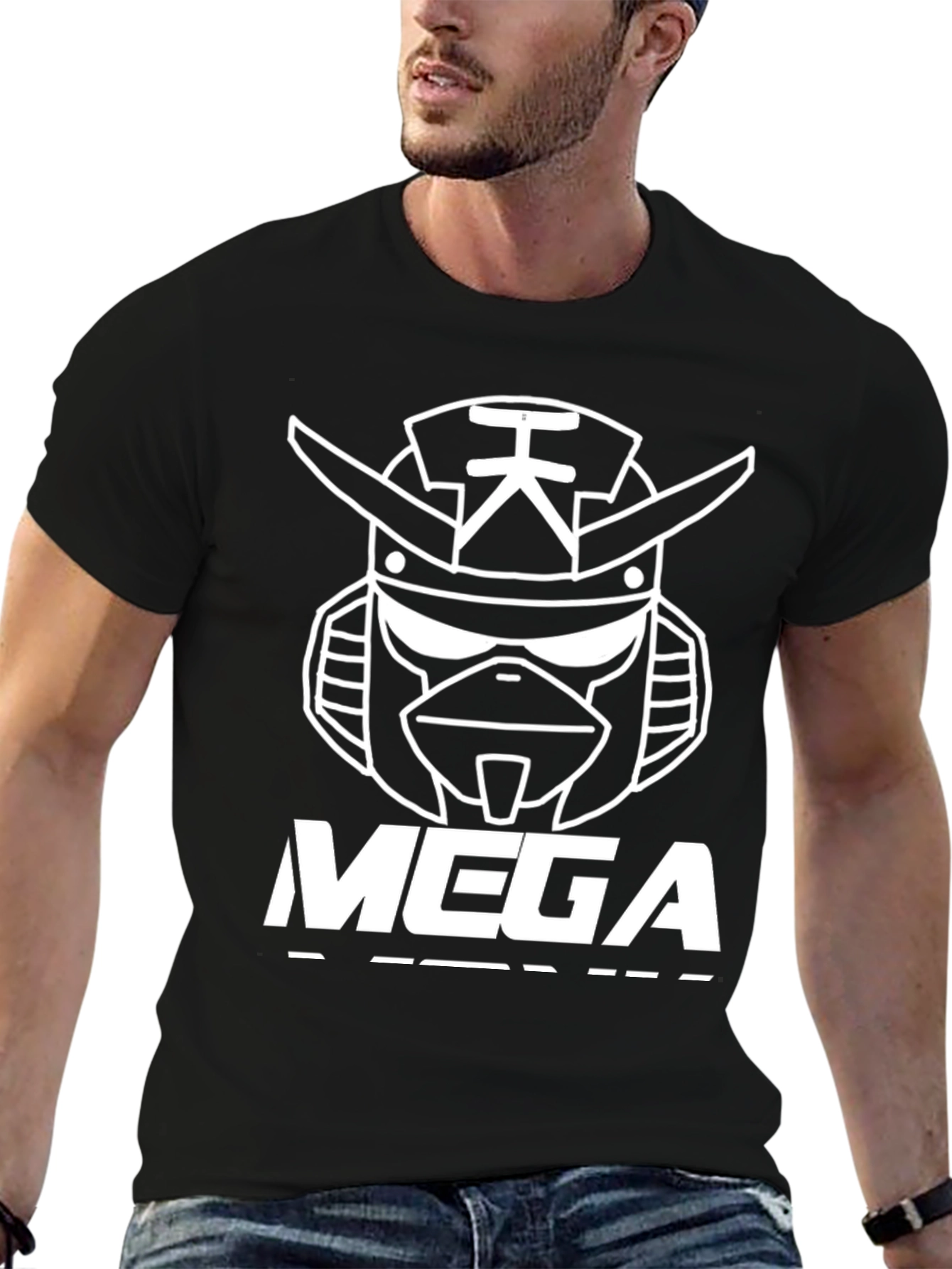 MEGA Robot Graphic T-Shirt - Bold Black Tee