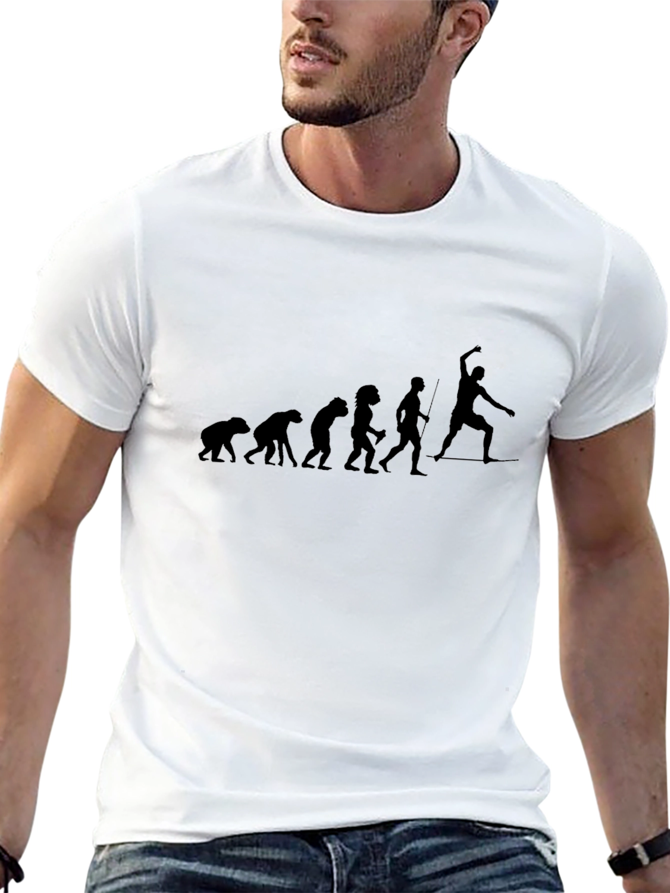 Evolution of Spearfishing Black T-Shirt