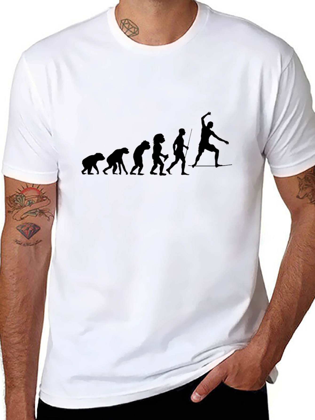 Evolution of Spearfishing Black T-Shirt