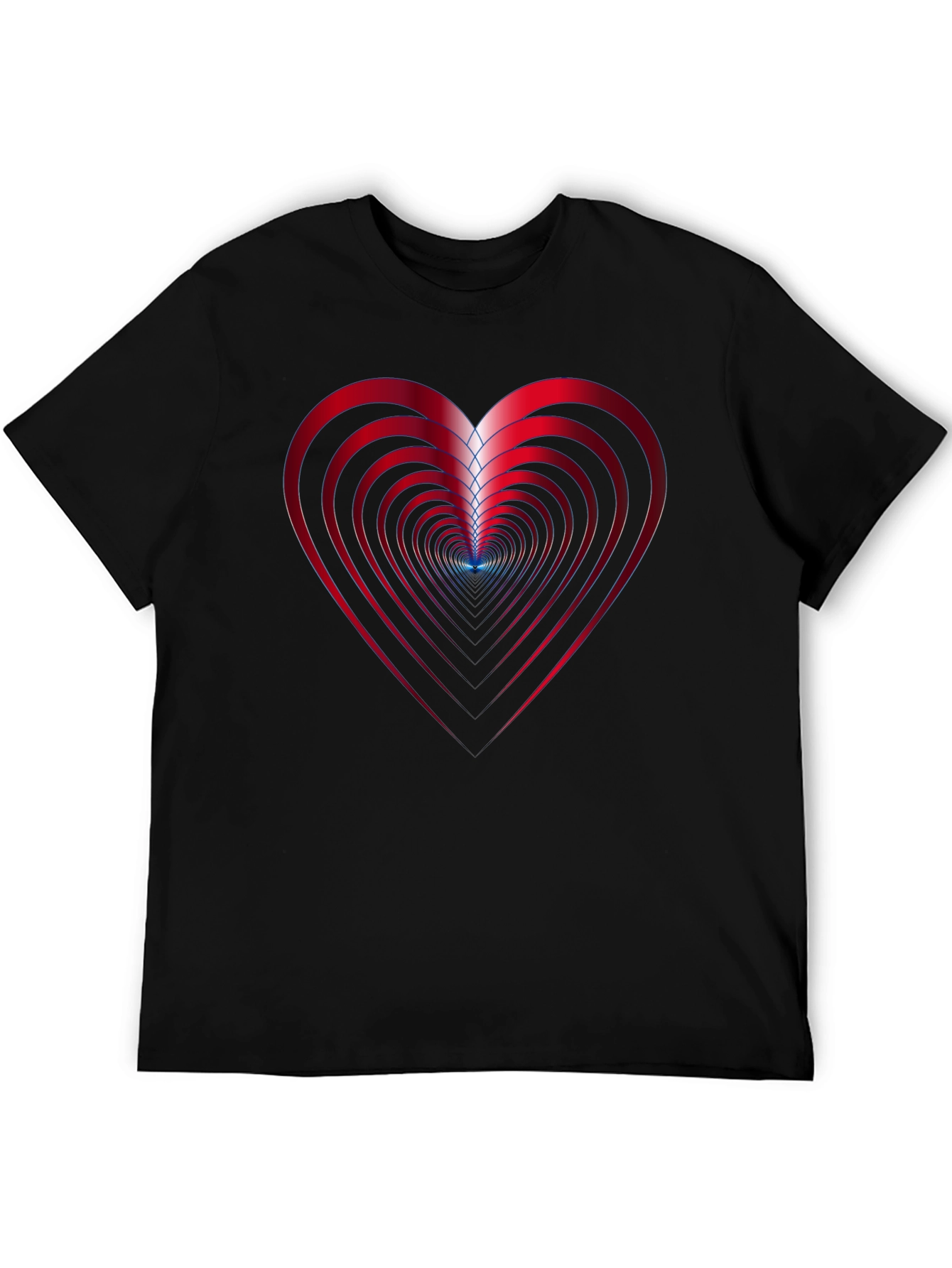 Abstract Heart Graphic Black T-Shirt