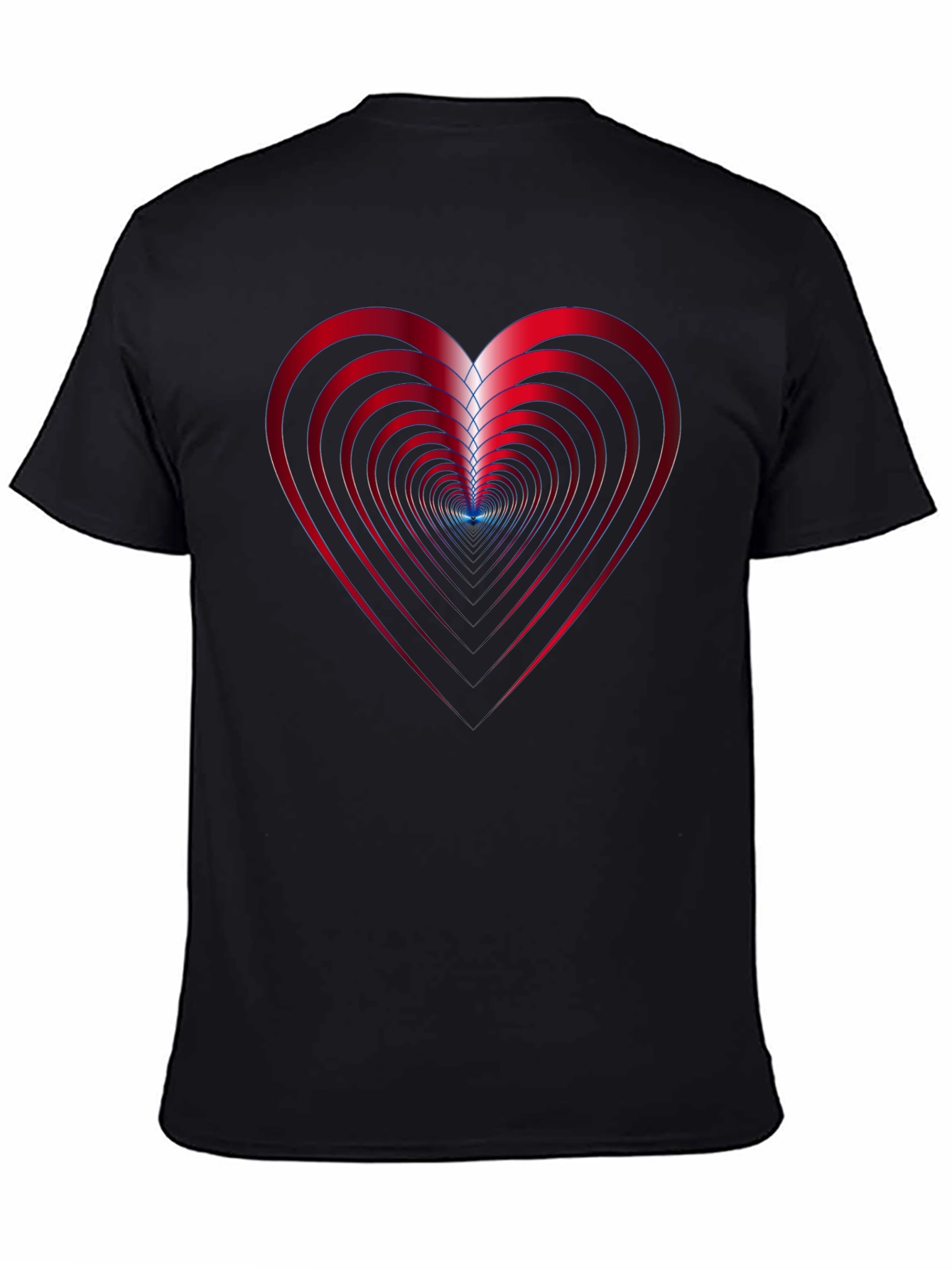 Abstract Heart Graphic Black T-Shirt