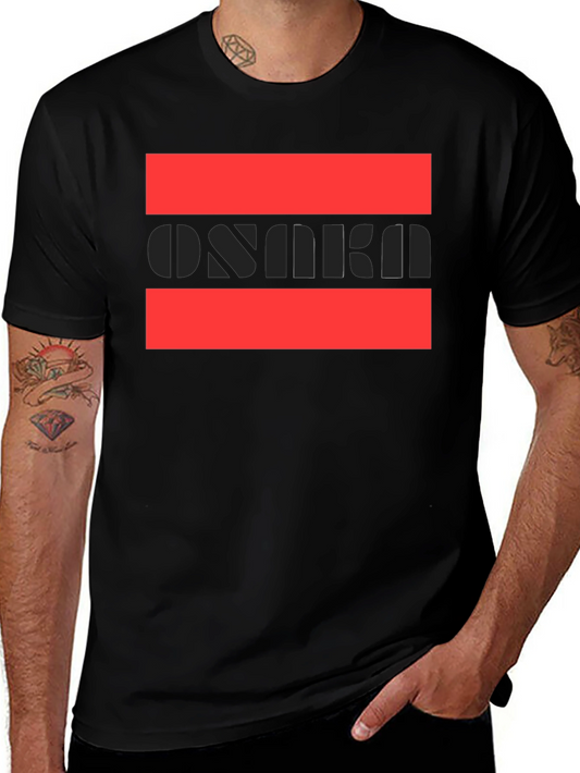 Stylish Osaka Graphic Print Black T-Shirt