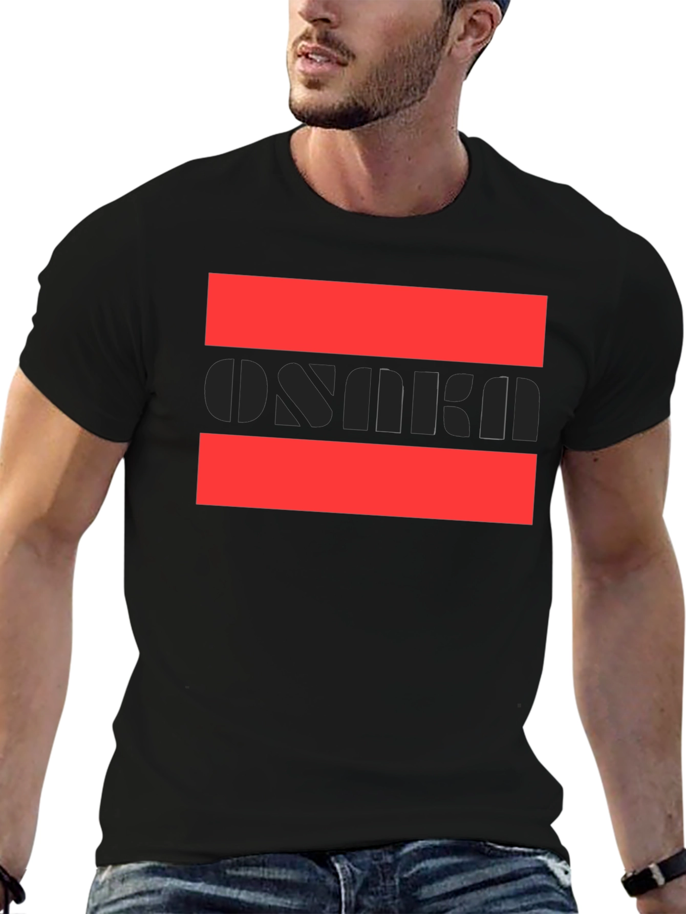 Stylish Osaka Graphic Print Black T-Shirt
