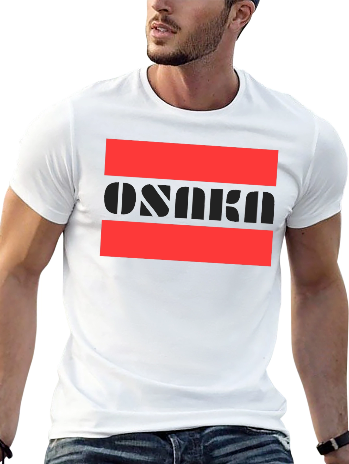 Stylish Osaka Graphic Print Black T-Shirt