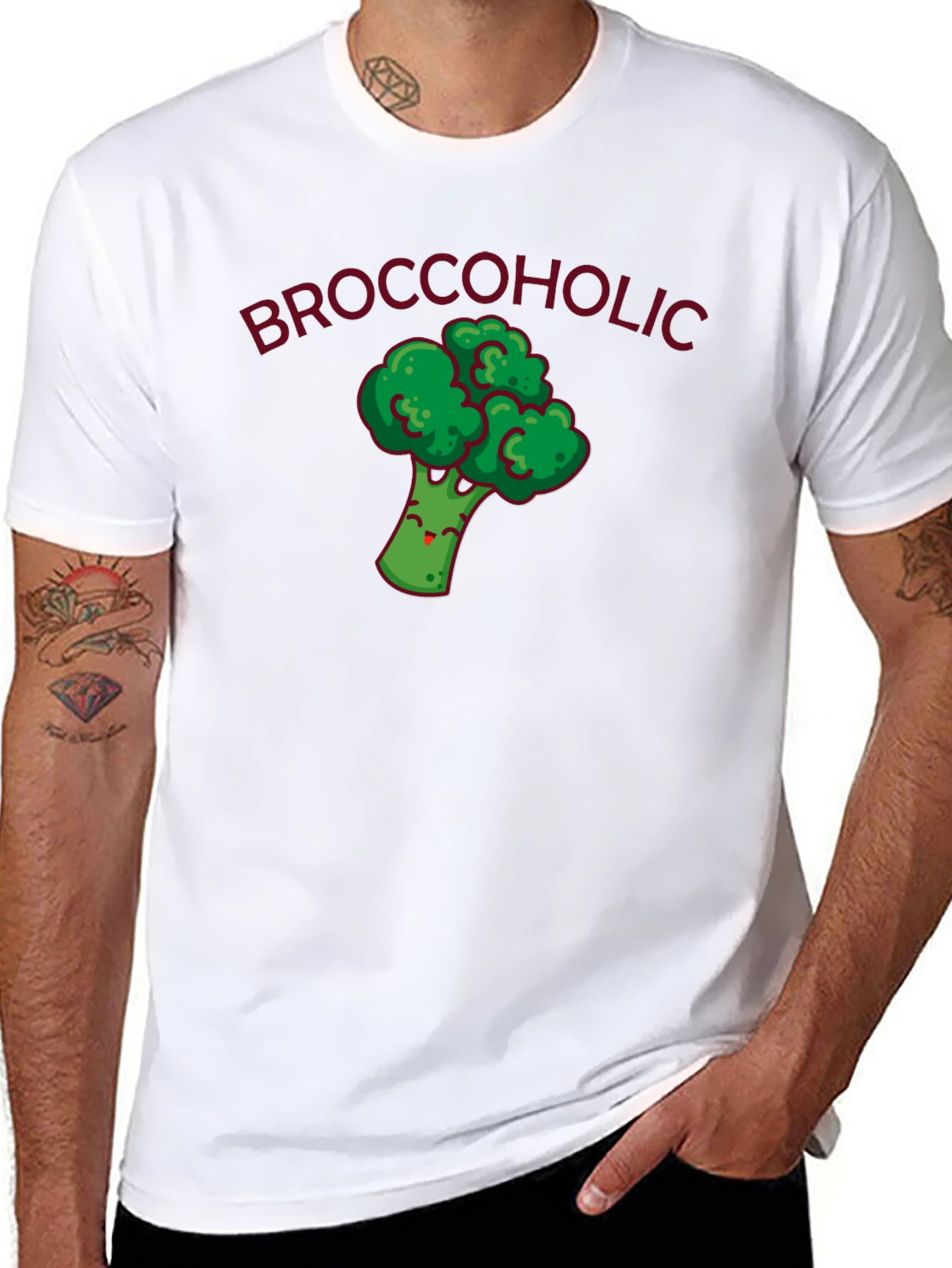 Broccoholic Funny Broccoli Graphic T-Shirt