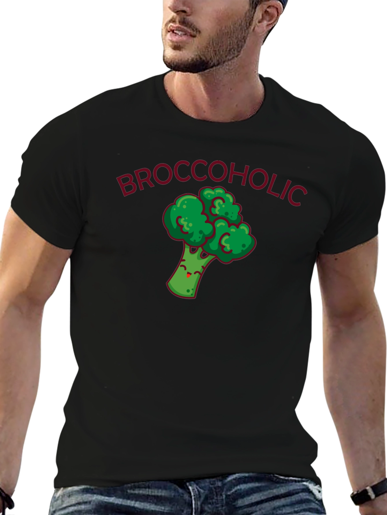 Broccoholic Funny Broccoli Graphic T-Shirt