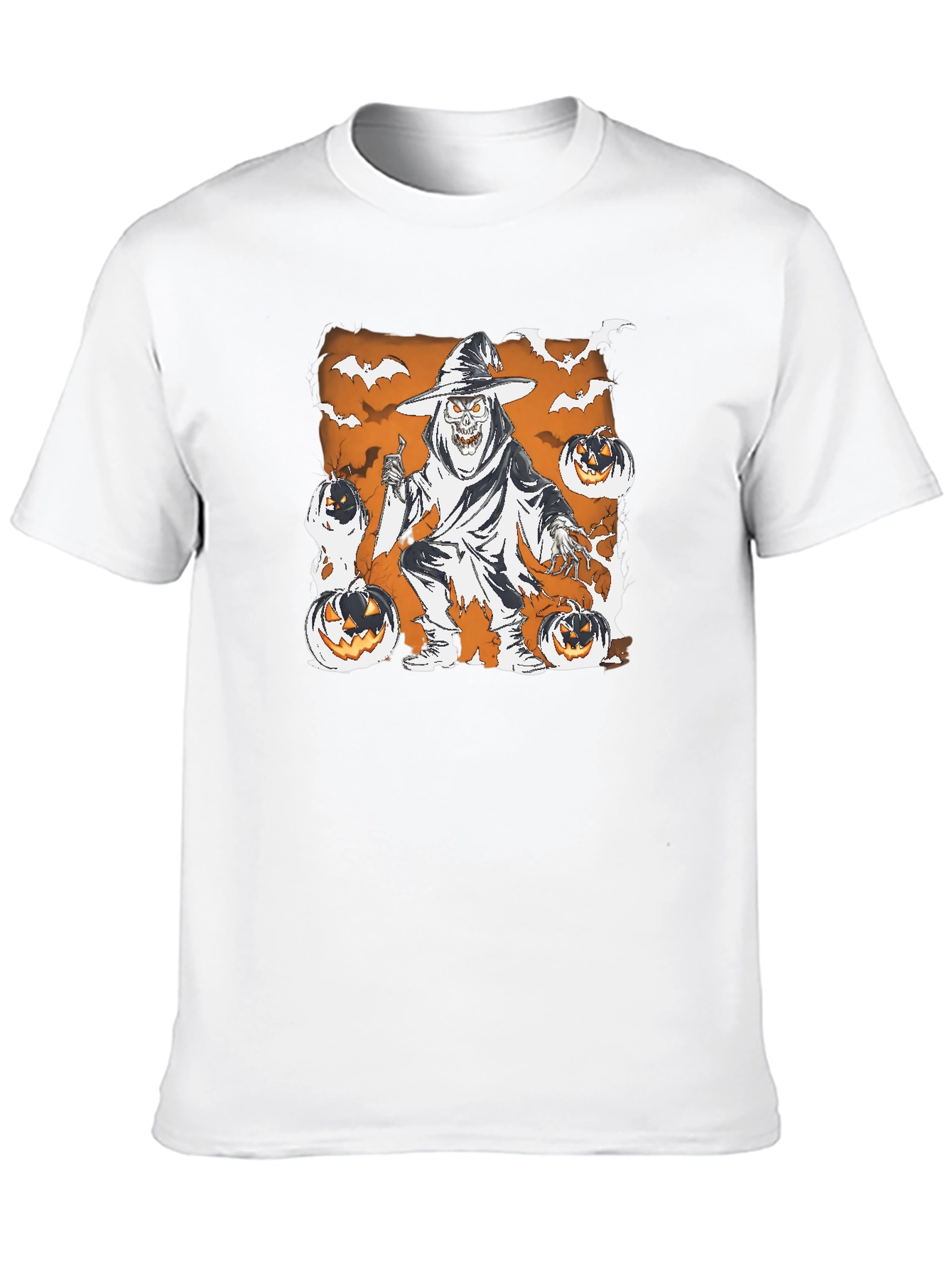 Spooky Halloween Grim Reaper Pumpkin T-Shirt
