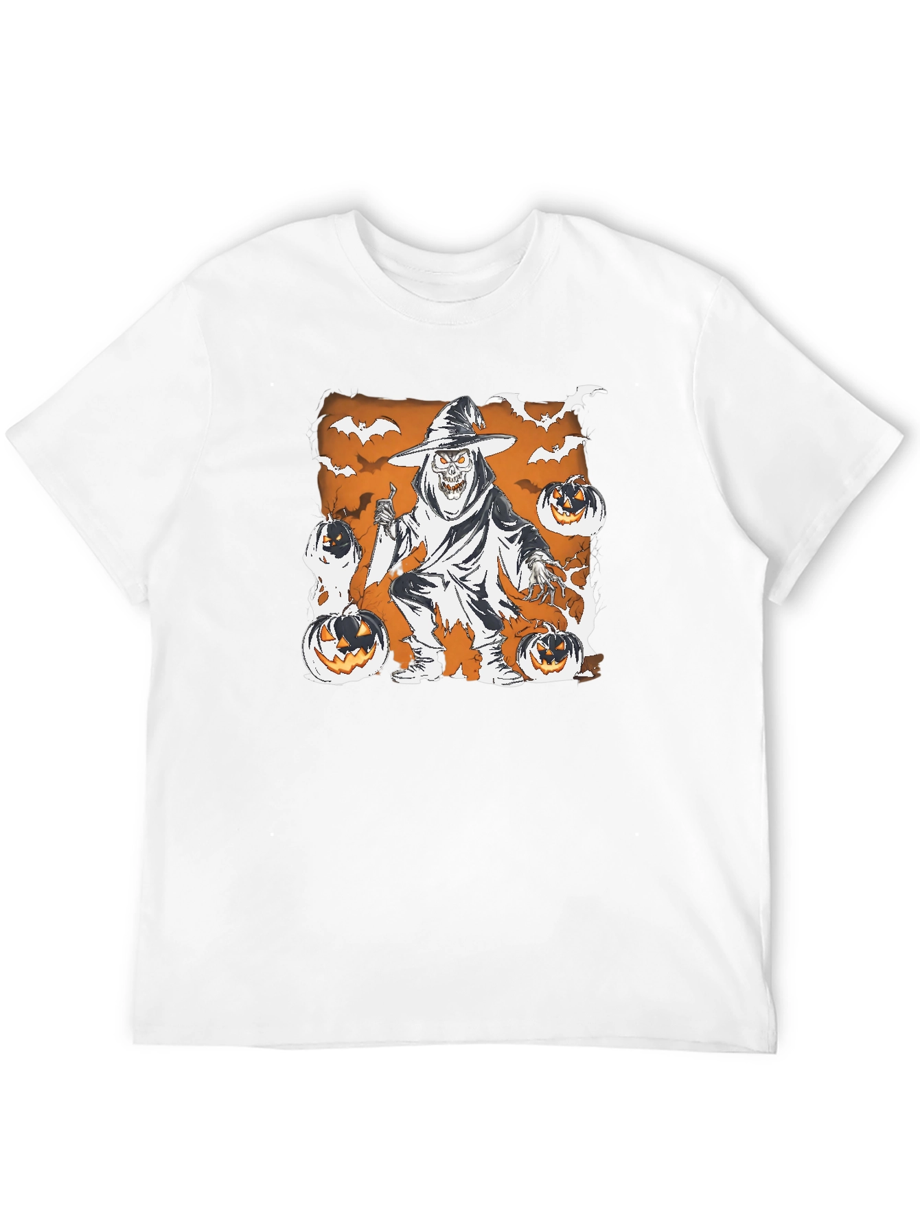 Spooky Halloween Grim Reaper Pumpkin T-Shirt