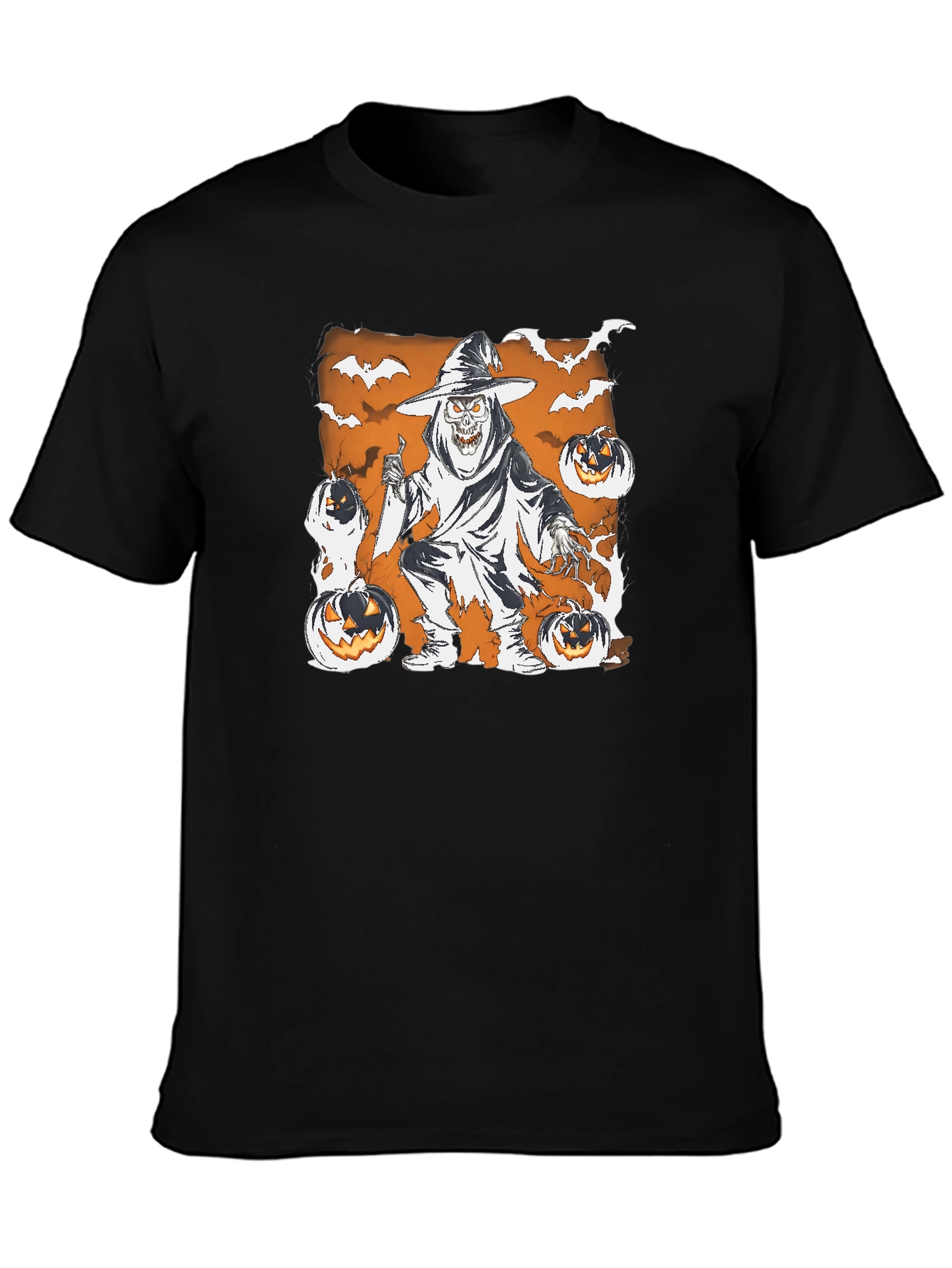 Spooky Halloween Grim Reaper Pumpkin T-Shirt