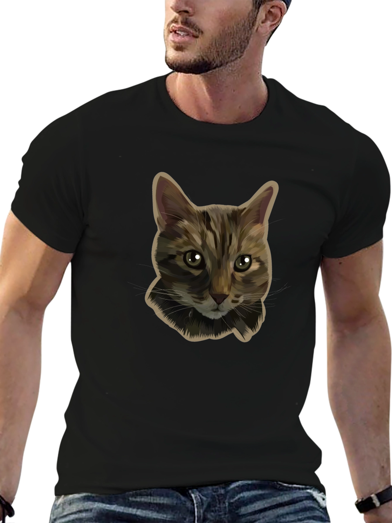 Cool Cat Graphic Tee - Black