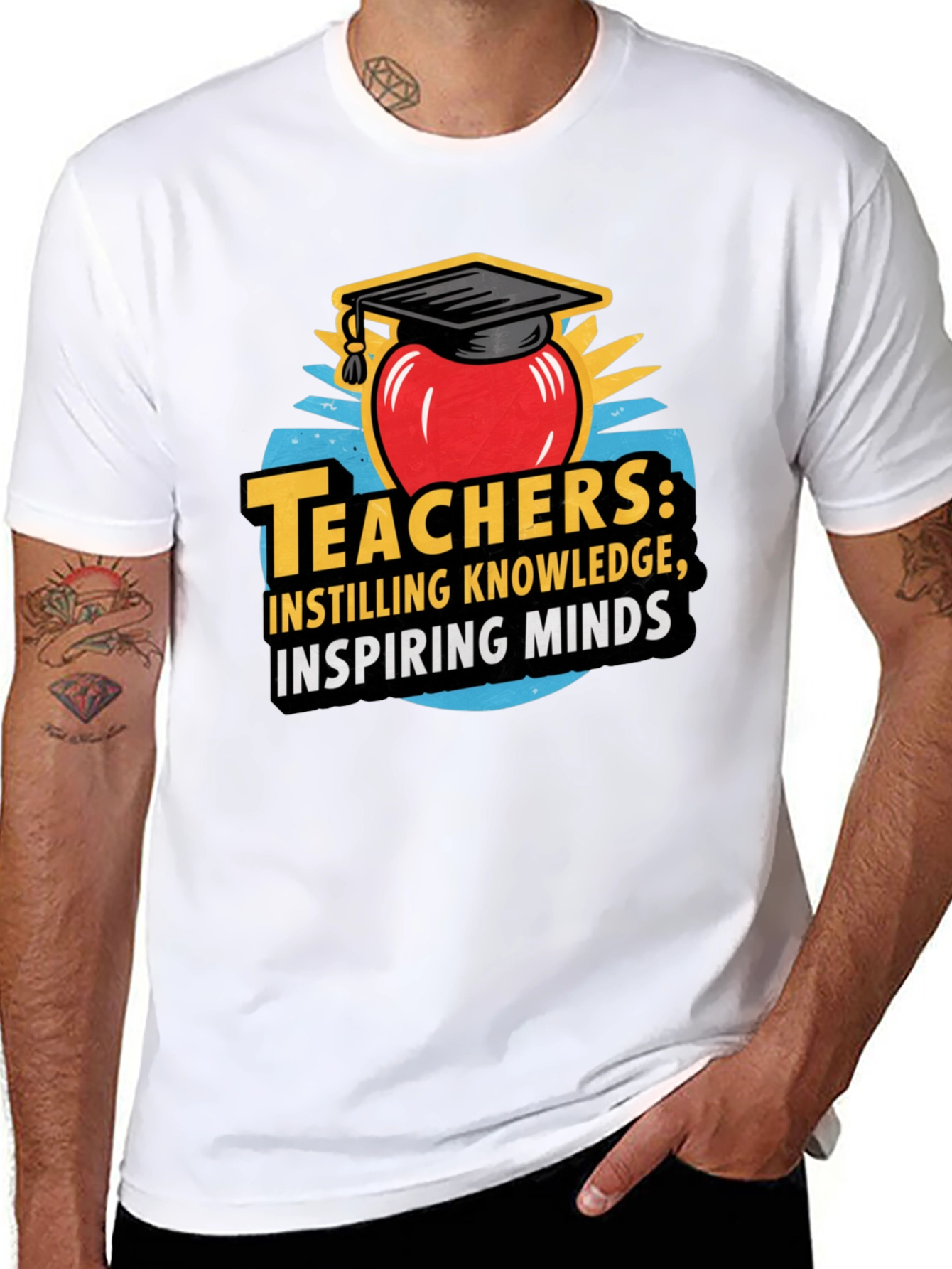 Teacher Apple Graduation Cap T-Shirt