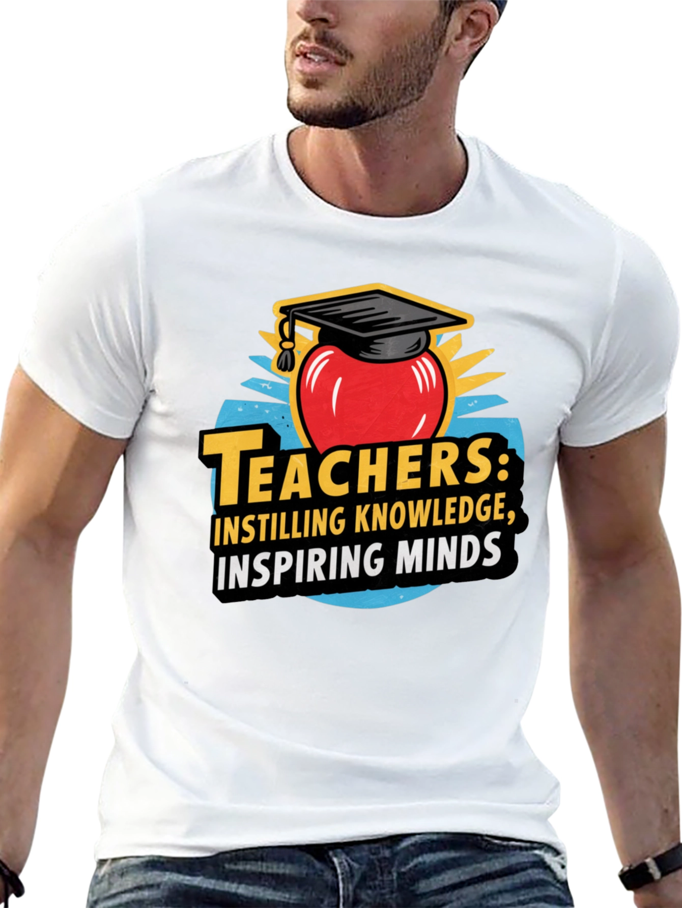 Teacher Apple Graduation Cap T-Shirt
