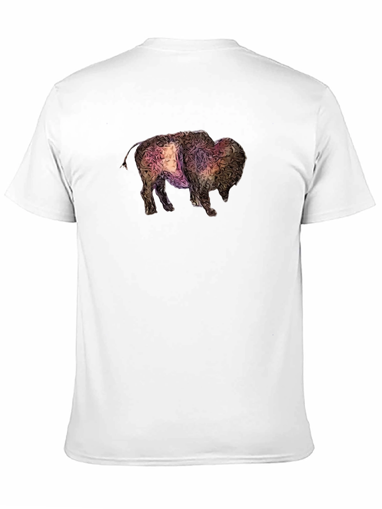 Abstract Bison Graphic Tee - Black