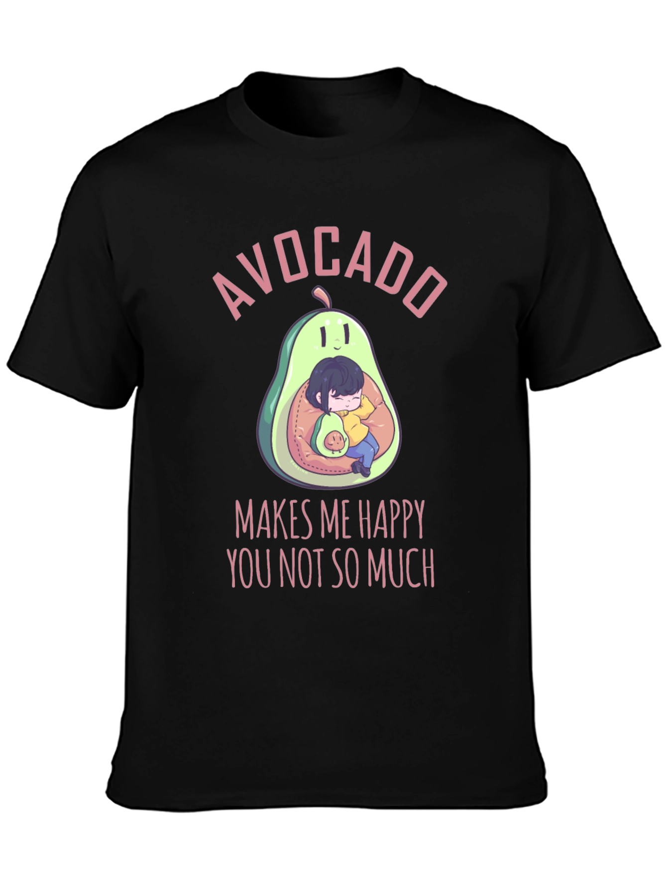Avocado Makes Me Happy T-Shirt - Cute Graphic Tee