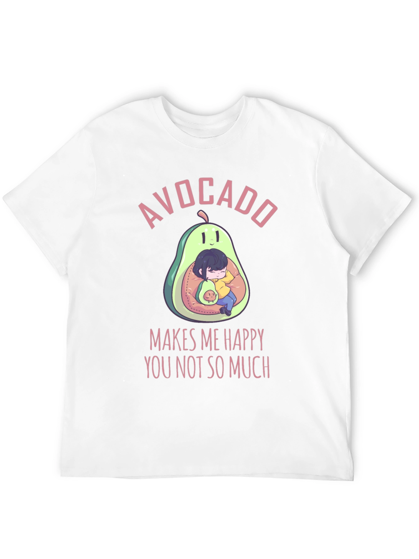 Avocado Makes Me Happy T-Shirt - Cute Graphic Tee