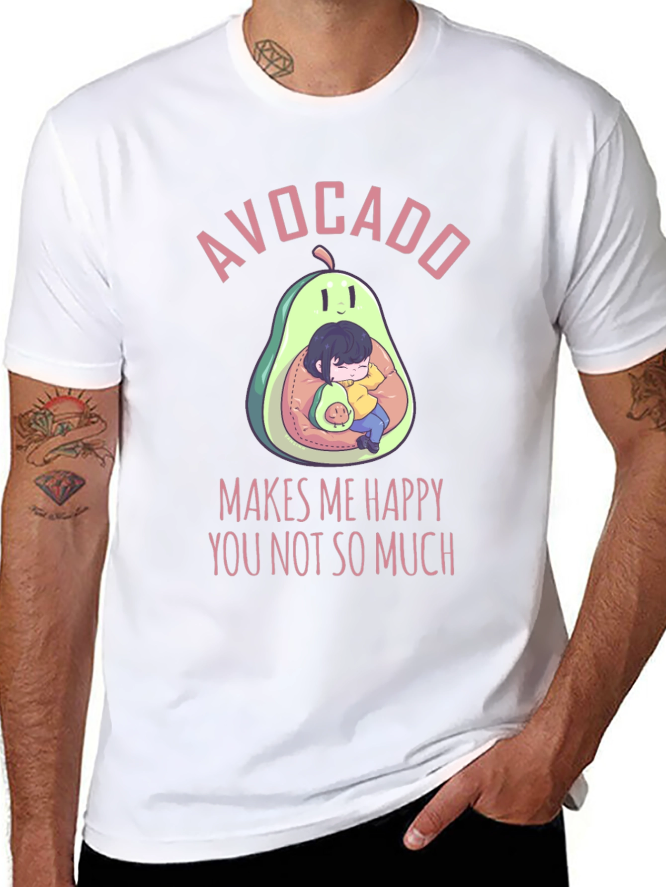 Avocado Makes Me Happy T-Shirt - Cute Graphic Tee