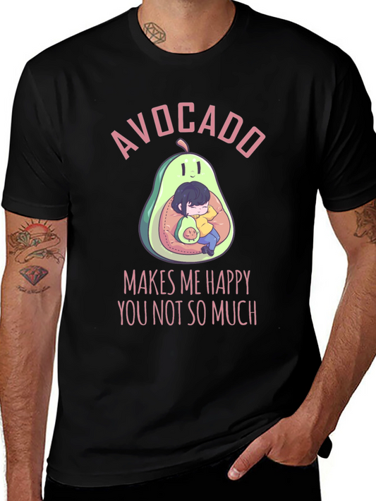 Avocado Makes Me Happy T-Shirt - Cute Graphic Tee