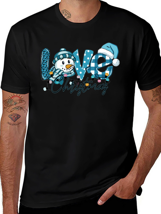 Love Christmas Snowman Graphic T-Shirt