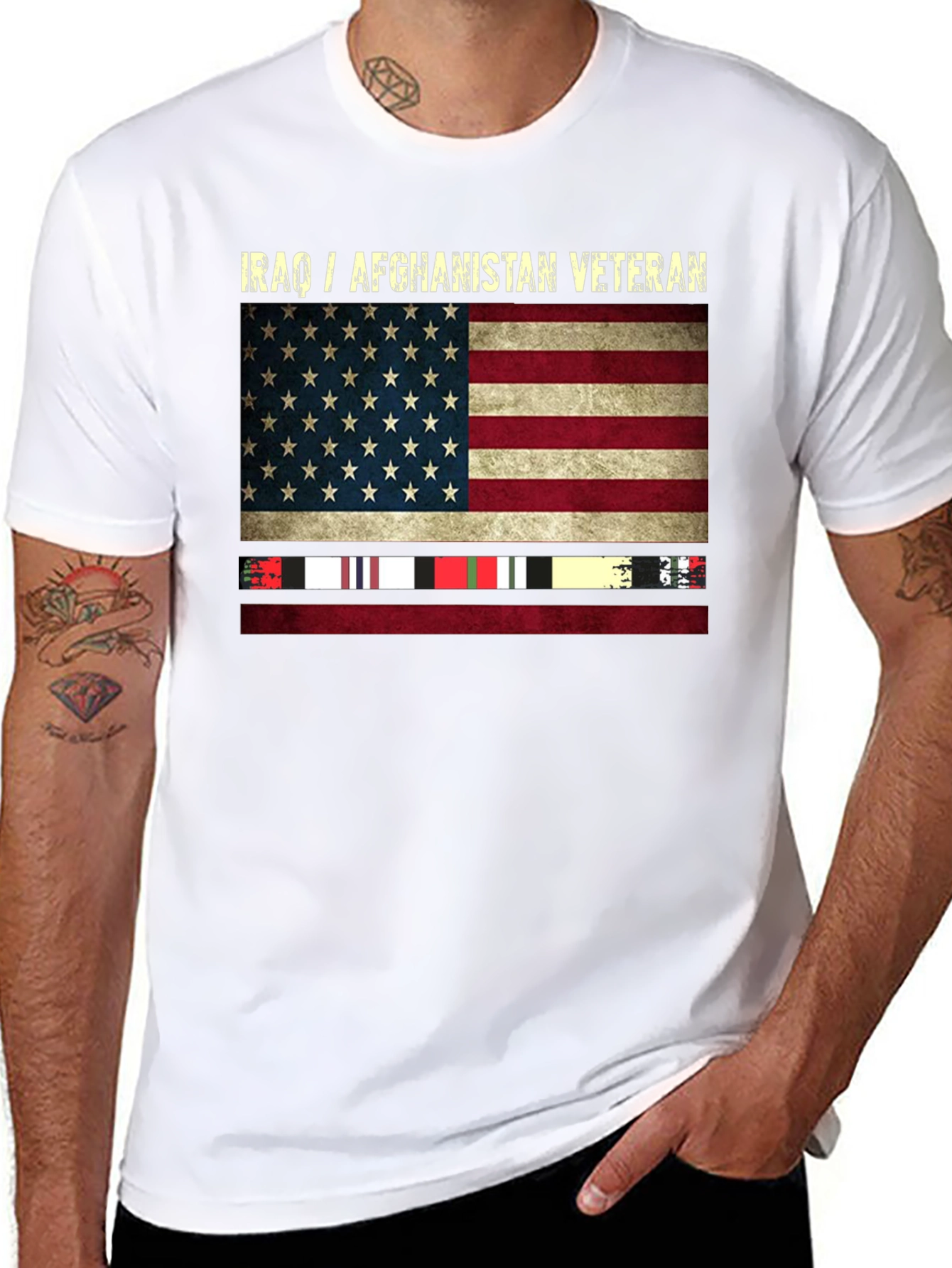 Iraq/Afghanistan Veteran US Flag T-Shirt