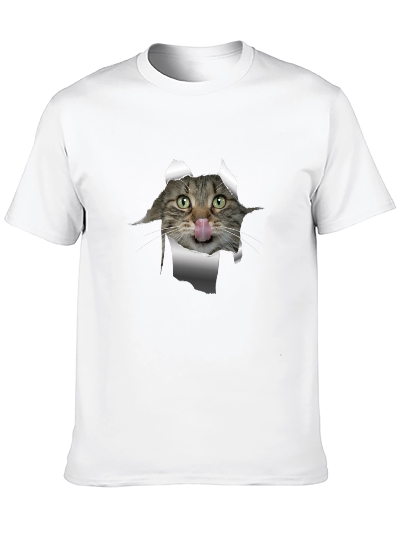Funny Cat T-Shirt - Peeking Cat Design