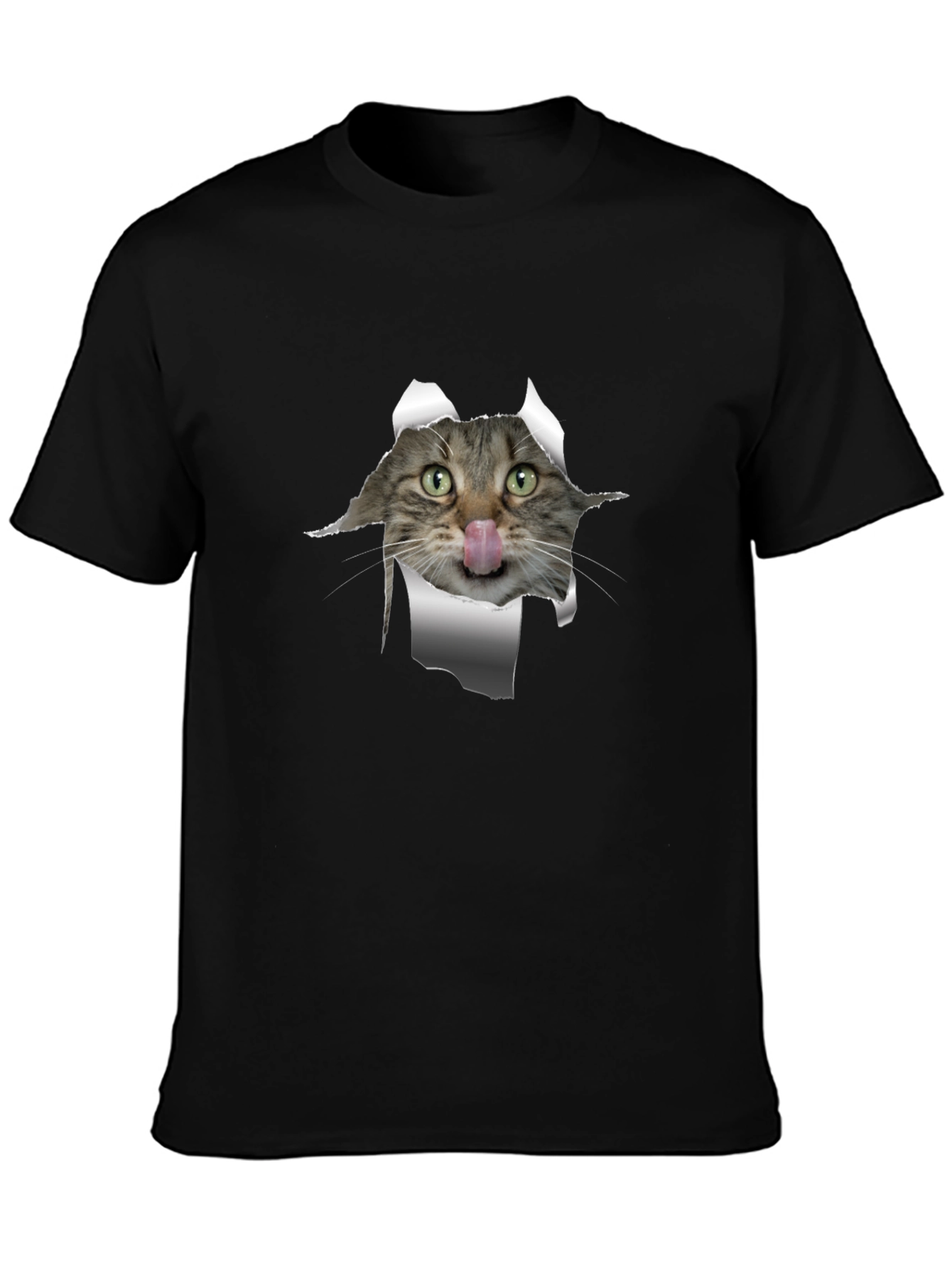 Funny Cat T-Shirt - Peeking Cat Design