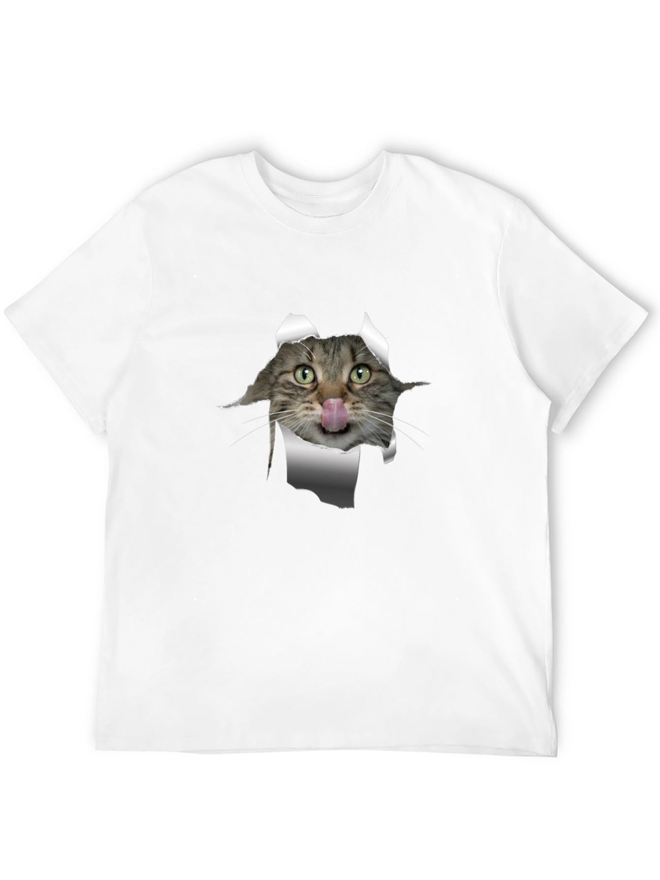 Funny Cat T-Shirt - Peeking Cat Design