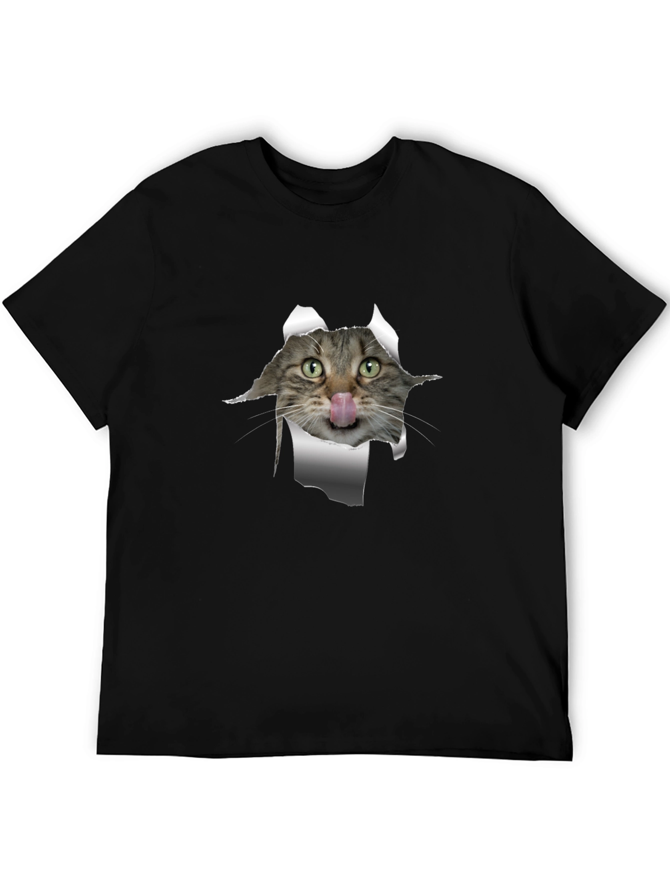 Funny Cat T-Shirt - Peeking Cat Design