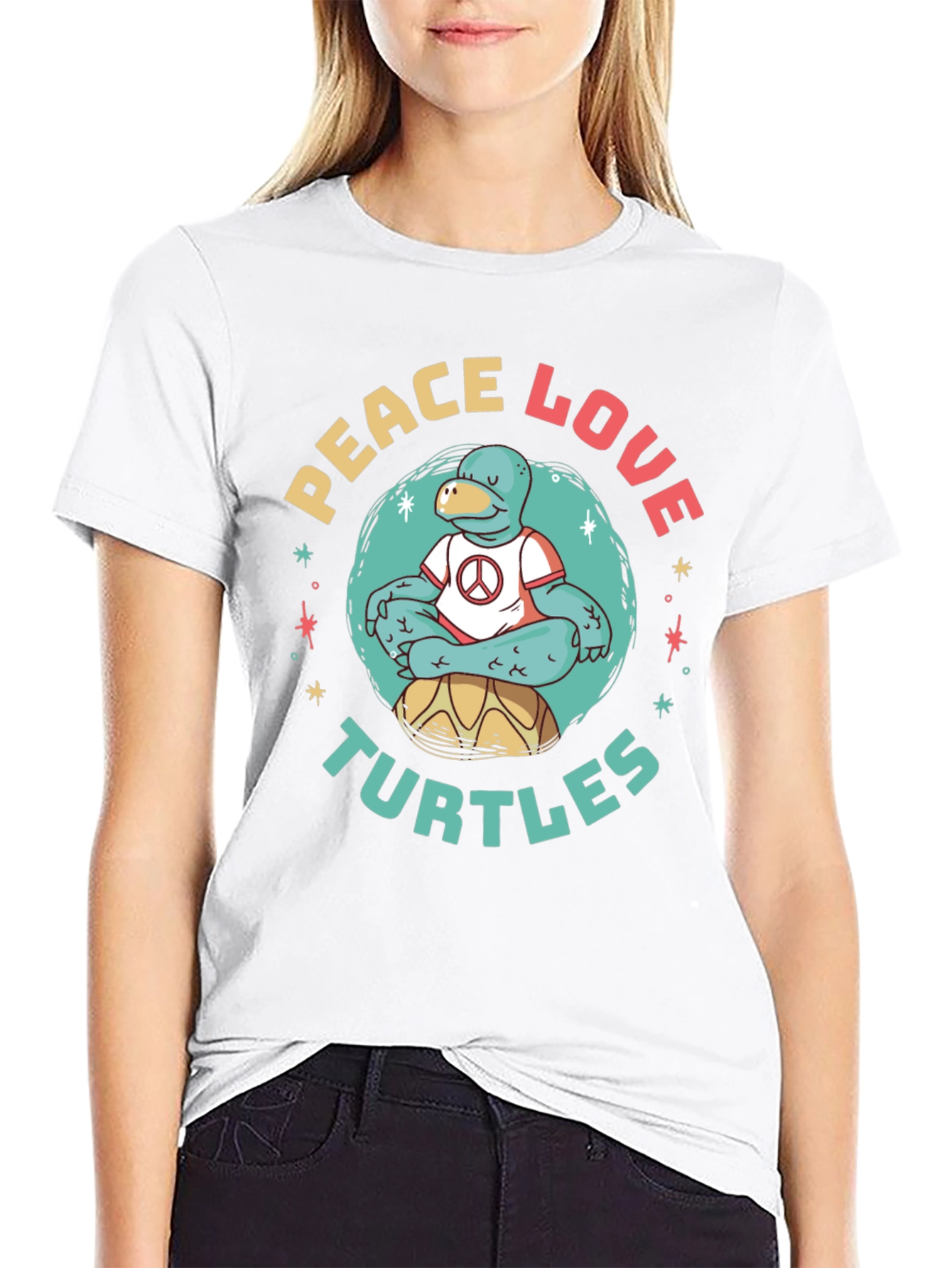 Peace Love Turtles Graphic T-Shirt