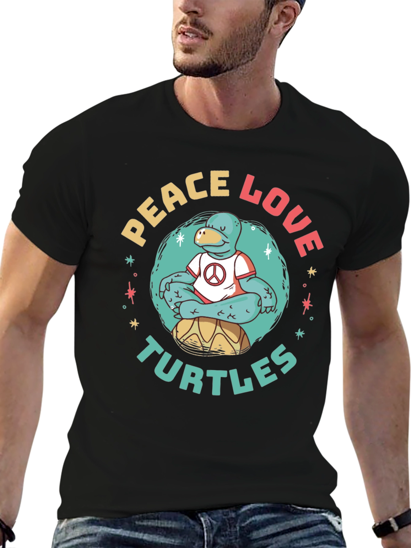 Peace Love Turtles Graphic T-Shirt