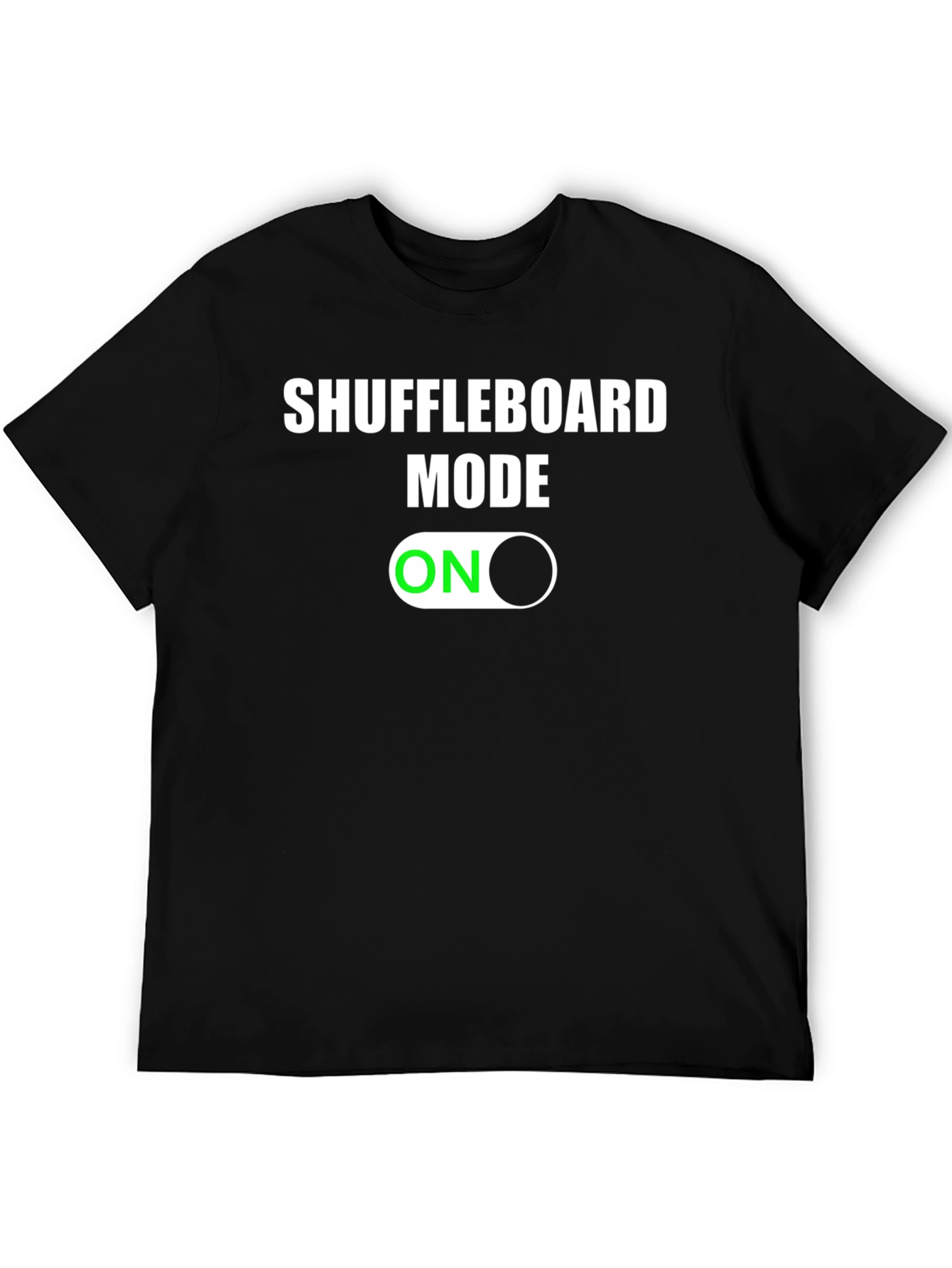 Shuffleboard Mode On Graphic Tee -  Black Cotton T-Shirt