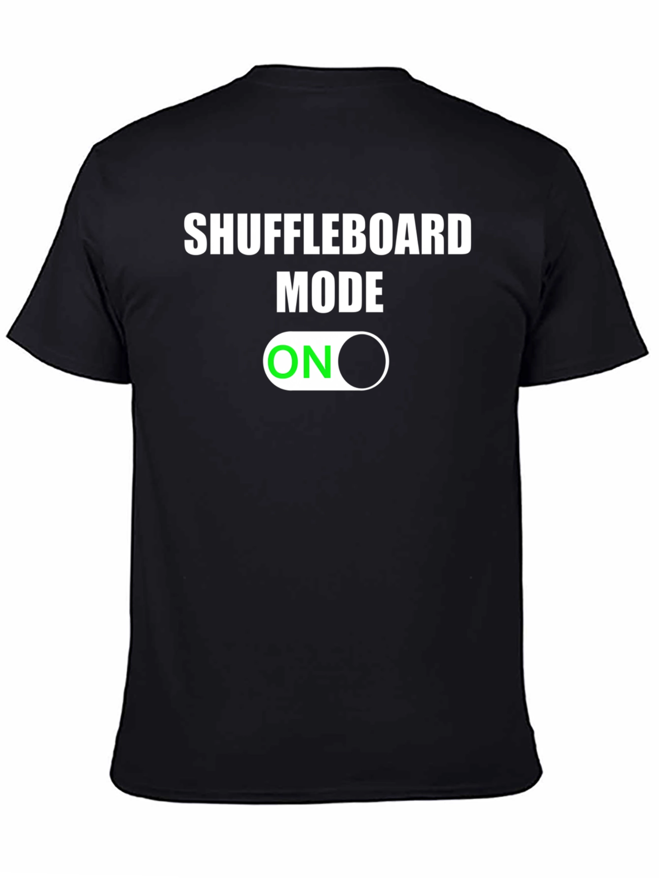 Shuffleboard Mode On Graphic Tee -  Black Cotton T-Shirt