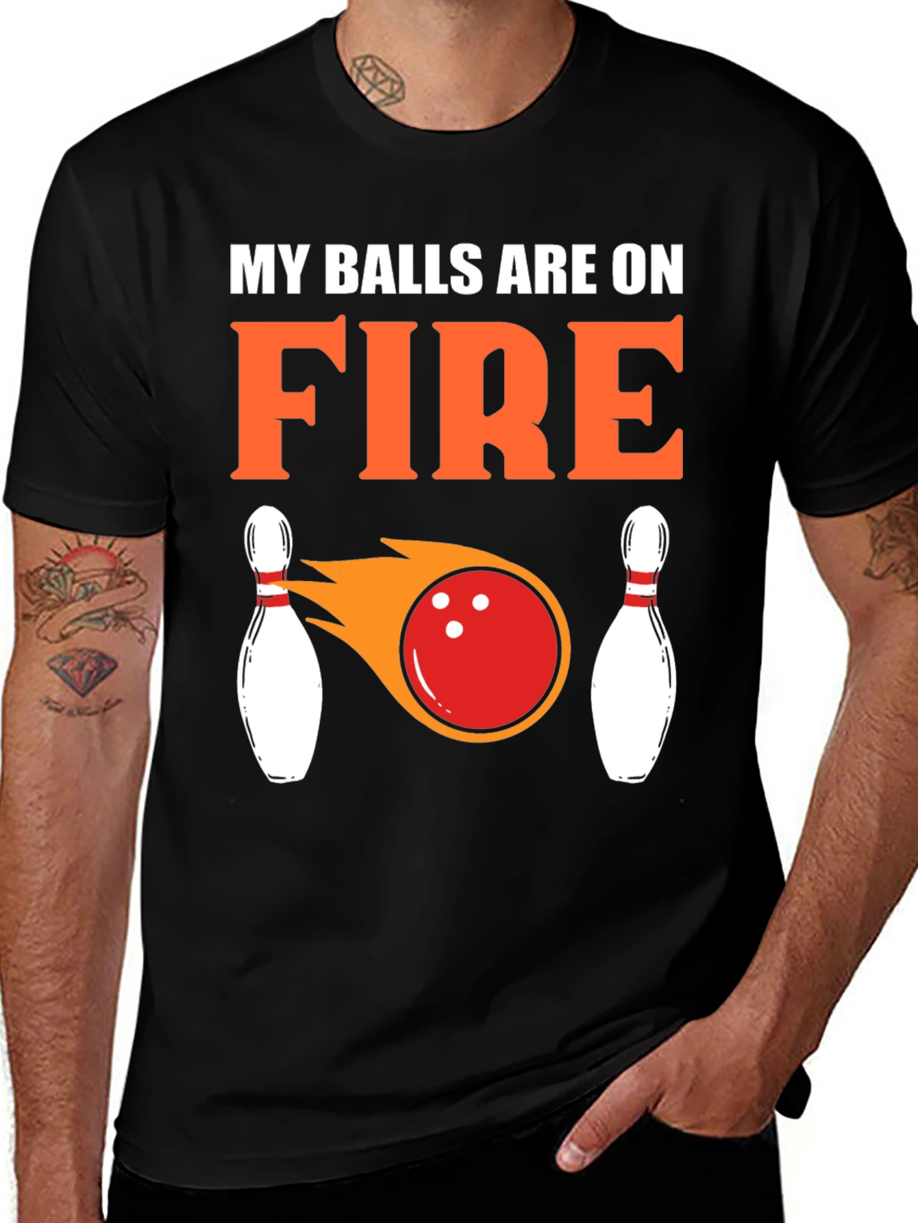 My Balls Are On Fire Bowling T-Shirt