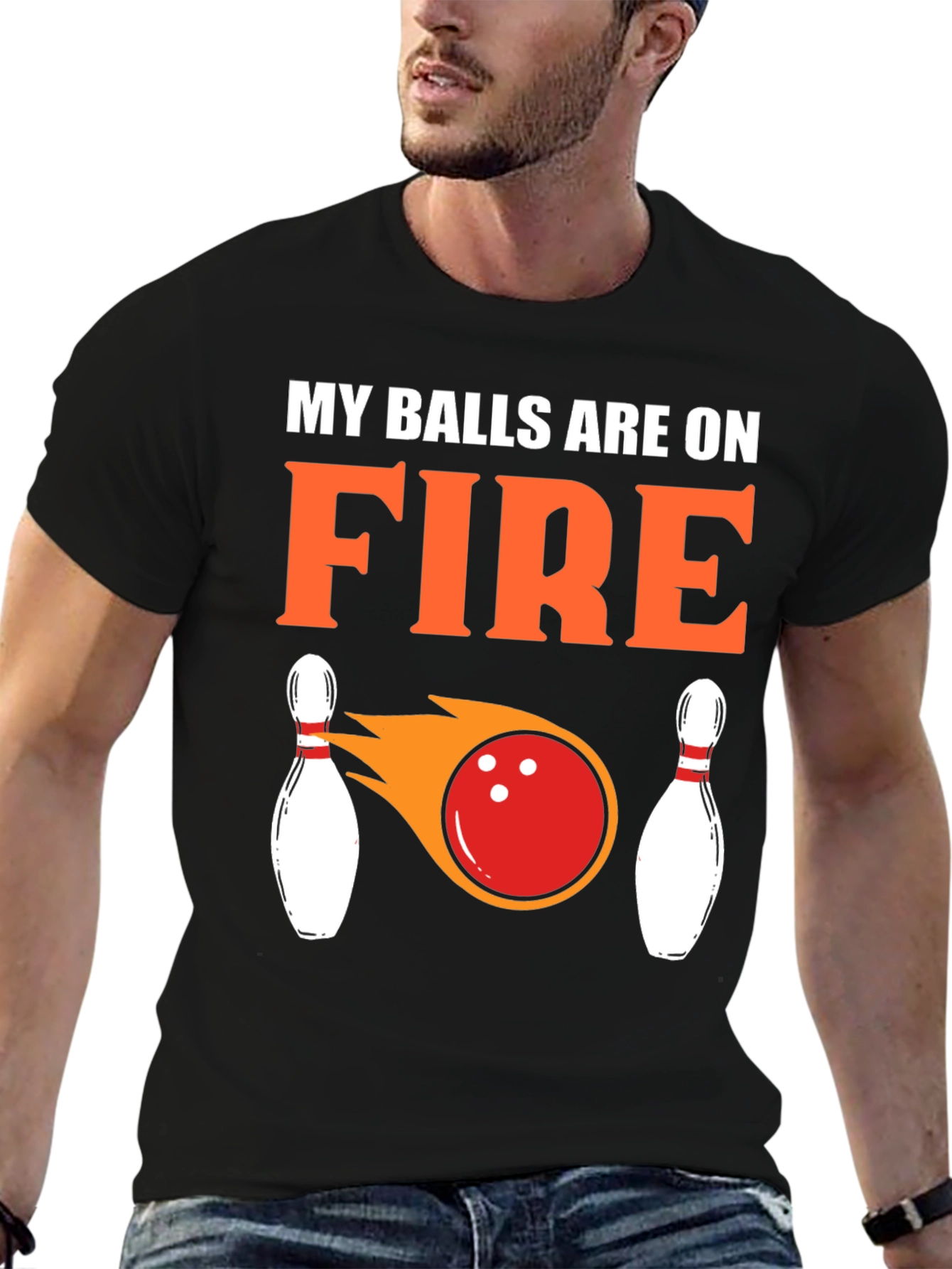 My Balls Are On Fire Bowling T-Shirt