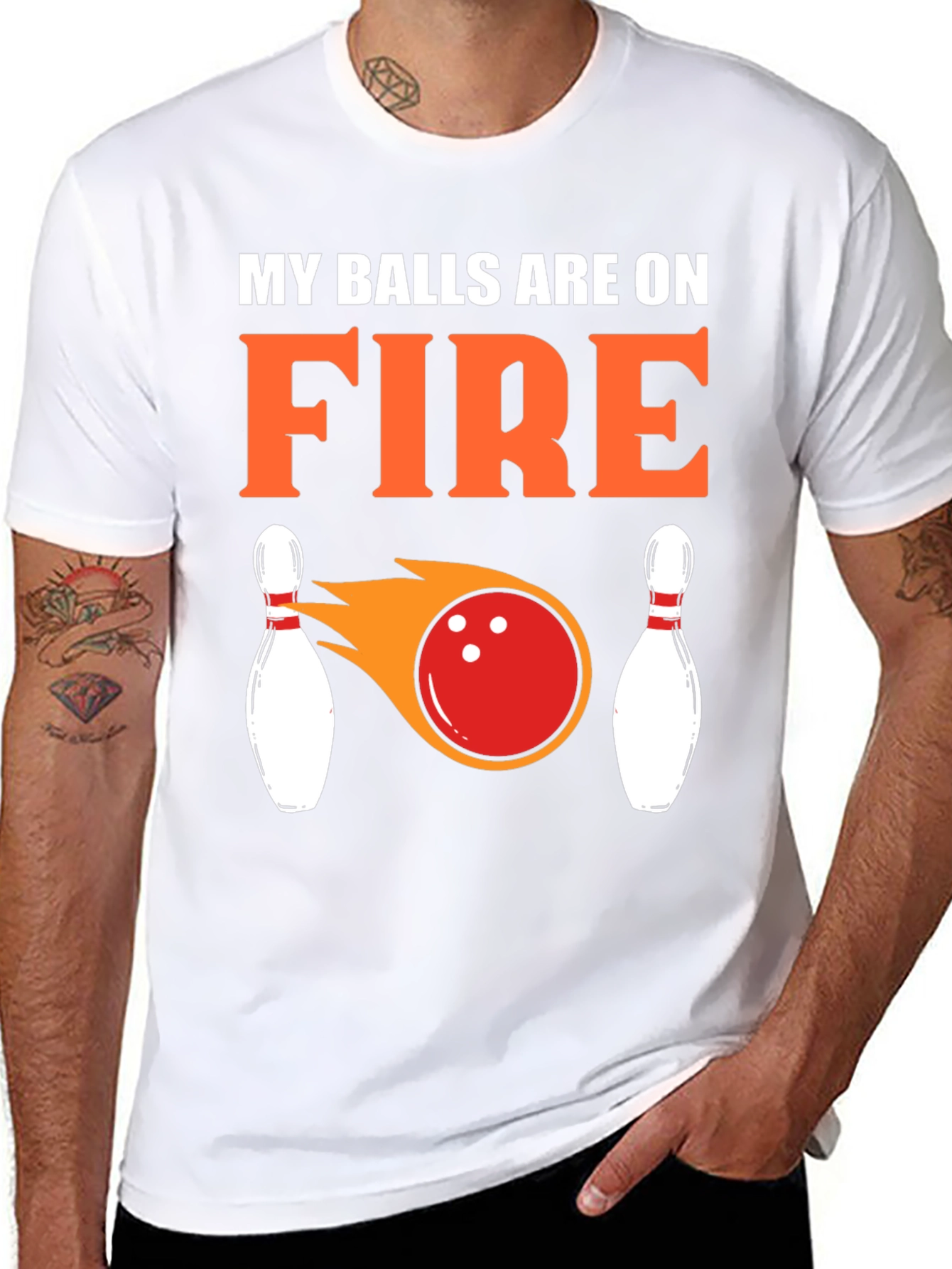 My Balls Are On Fire Bowling T-Shirt