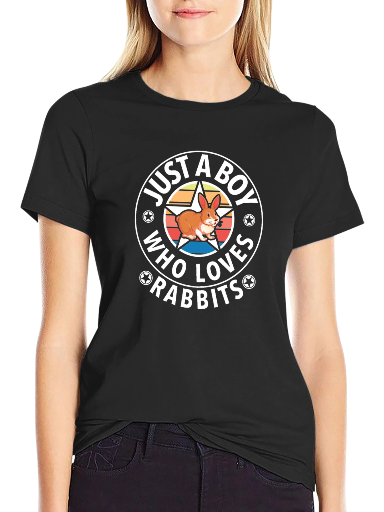 Just A Boy Who Loves Rabbits Graphic T-Shirt
